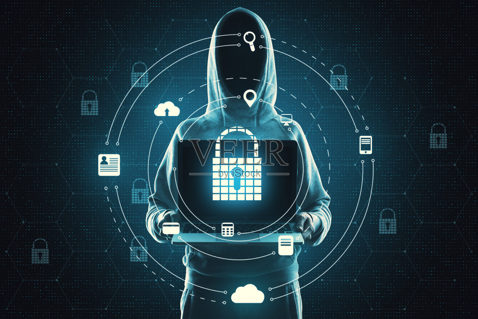 黑客攻击和防病毒概念照片摄影图片