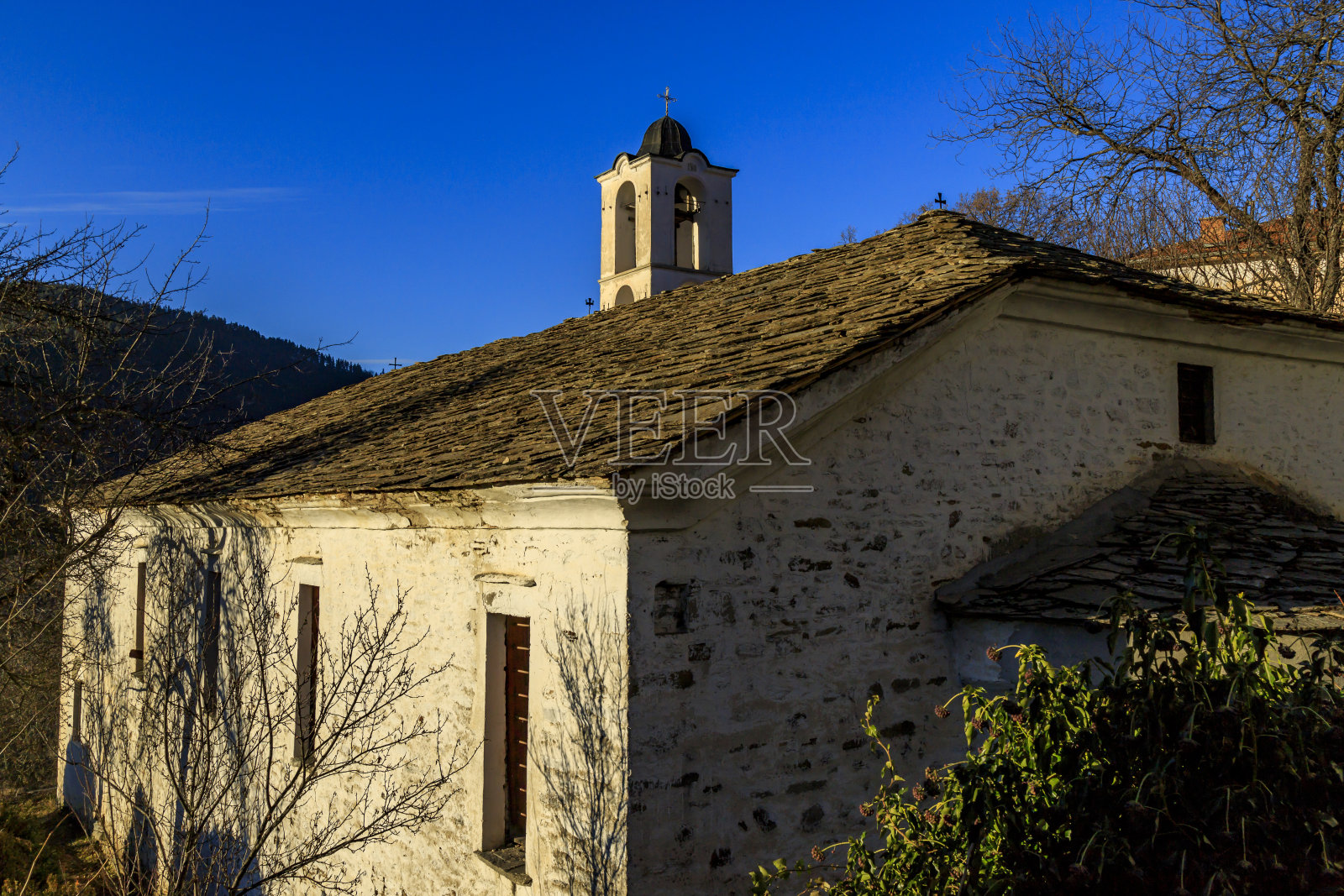 古老的保加利亚村庄Kovachevitsa的街景照片摄影图片