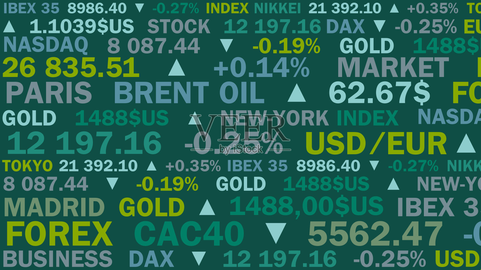 股票市场指数和实际利率有着绿色的阴影插画图片素材