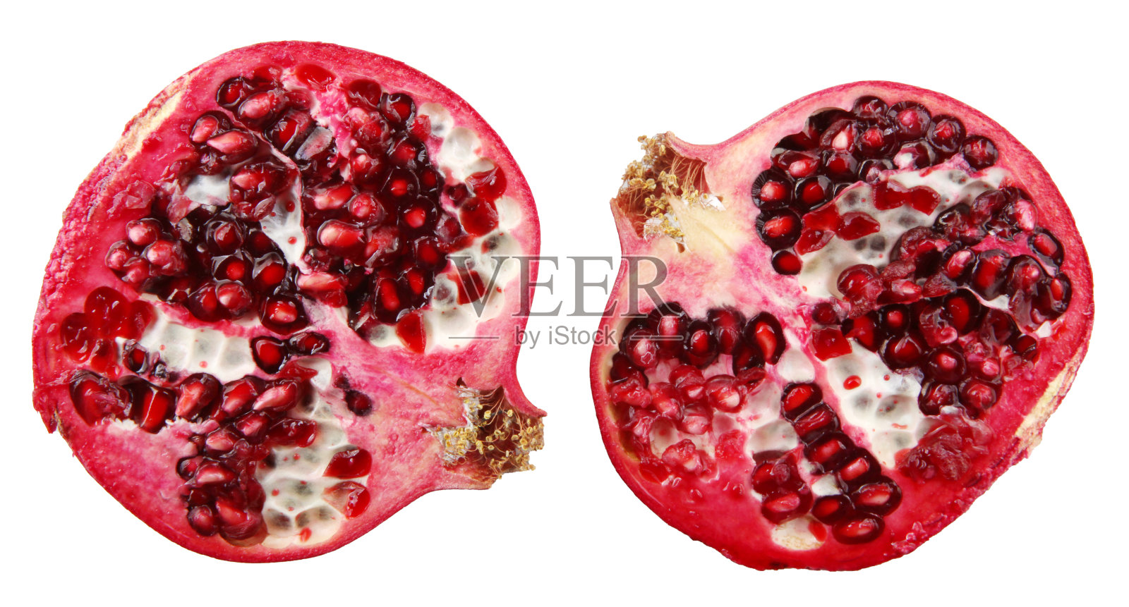 特写的石榴对白色的背景照片摄影图片