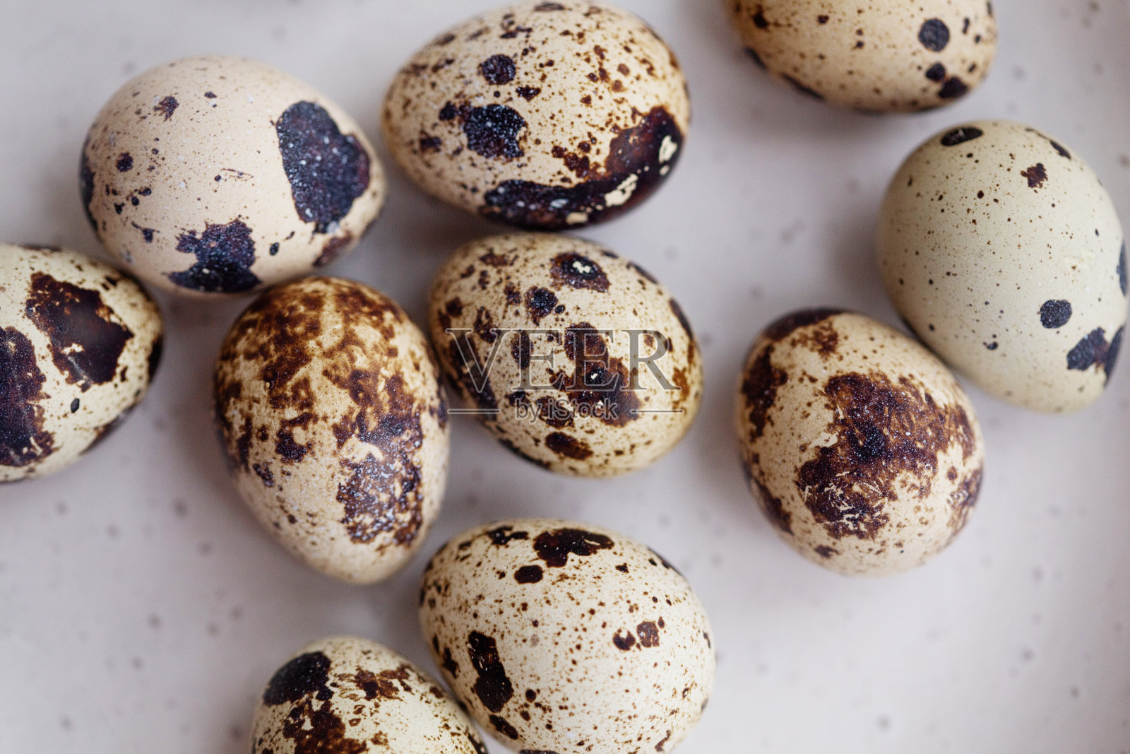 许多鹌鹑蛋在白色盘子上灰色特写照片摄影图片