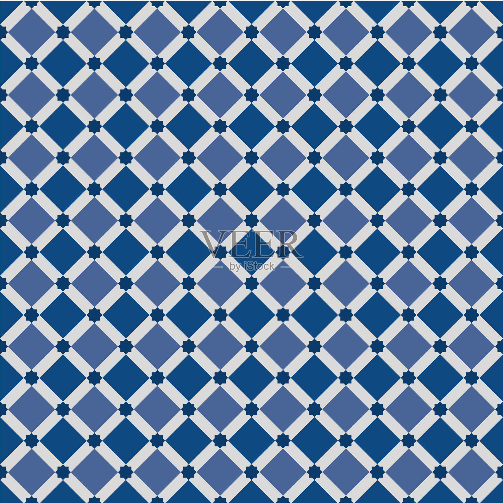 经典的蓝色摩尔无缝装饰插画图片素材