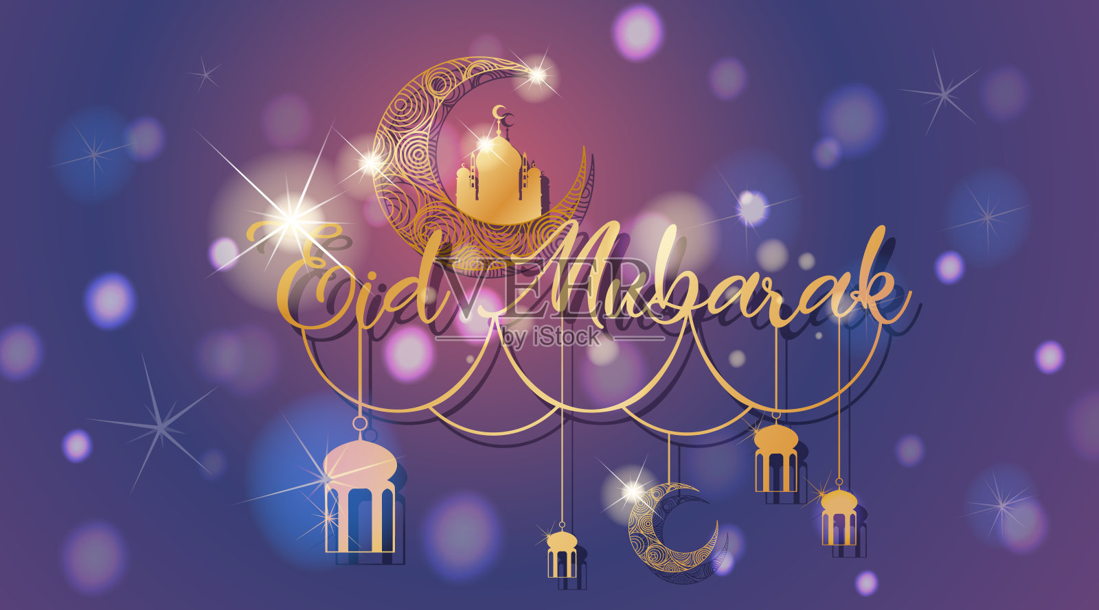 穆斯林节日开斋节穆巴拉克的背景设计设计模板素材