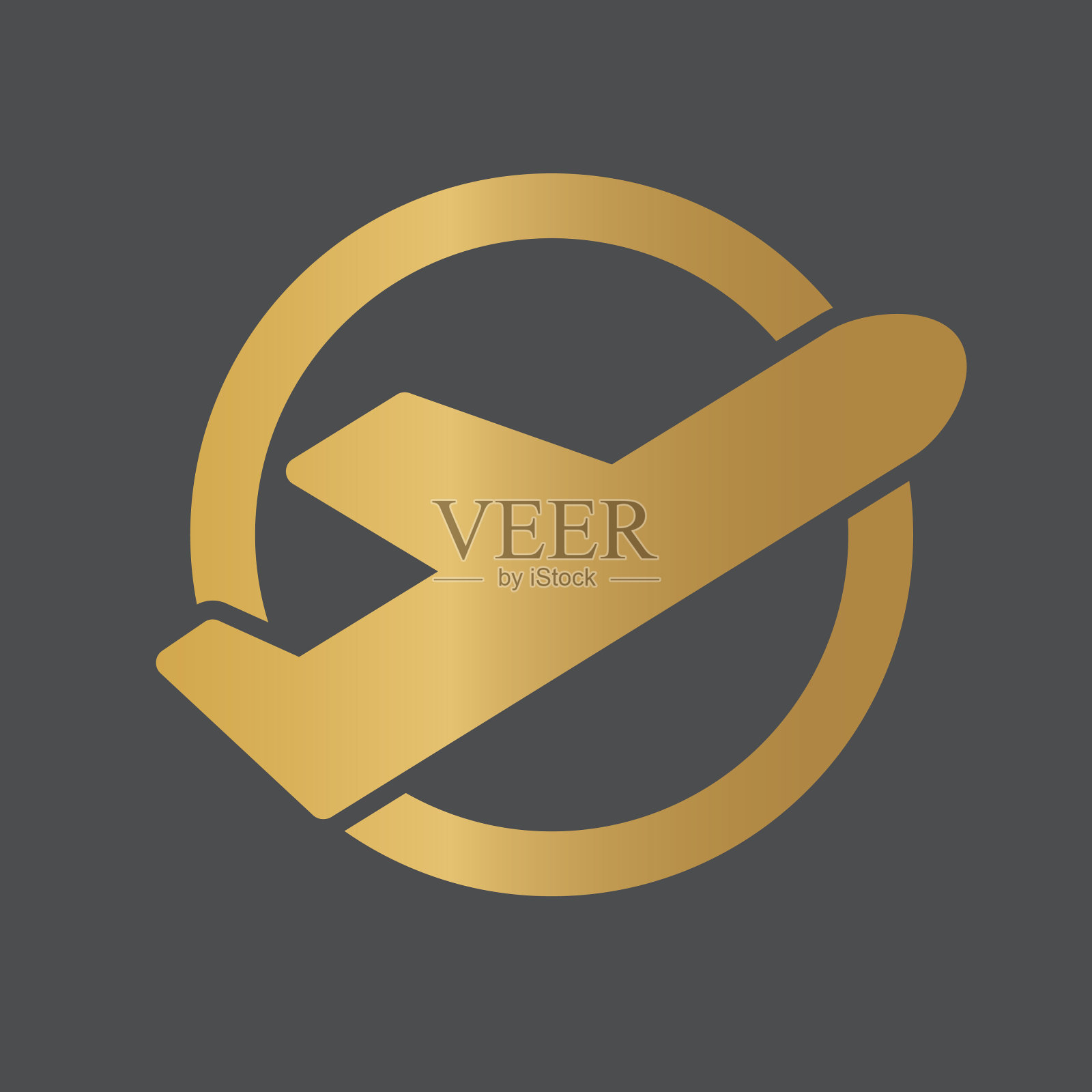 黄金飞机图标插画图片素材