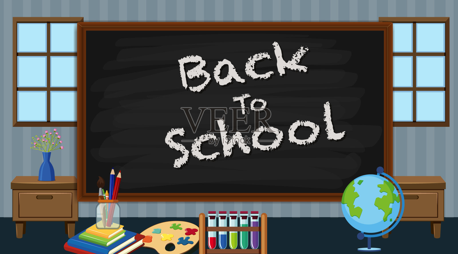 回到学校签了许多学校项目插画图片素材