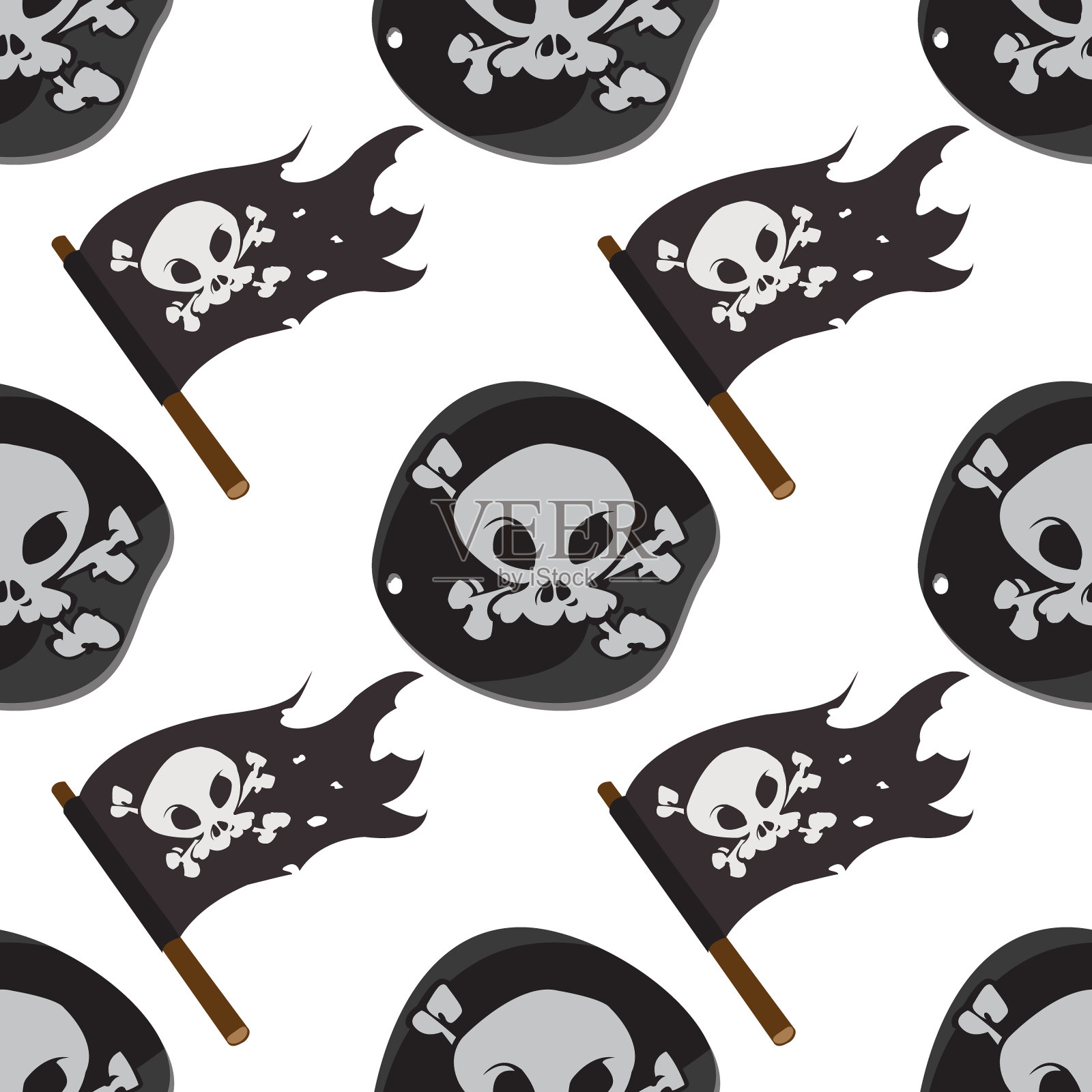 无缝图案设计表面黑标签盗版符号插画图片素材