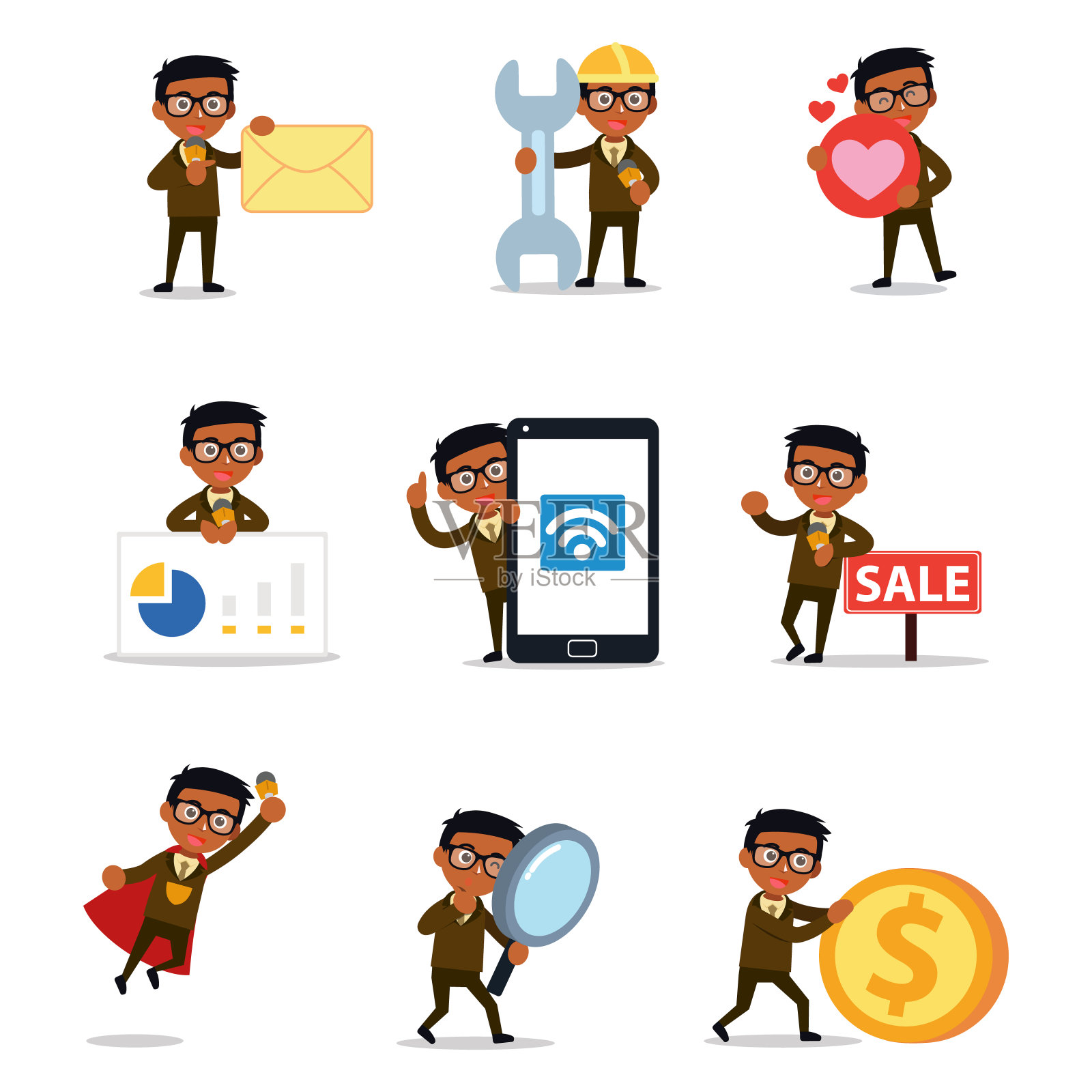 电视突发新闻的人物主播图标素材