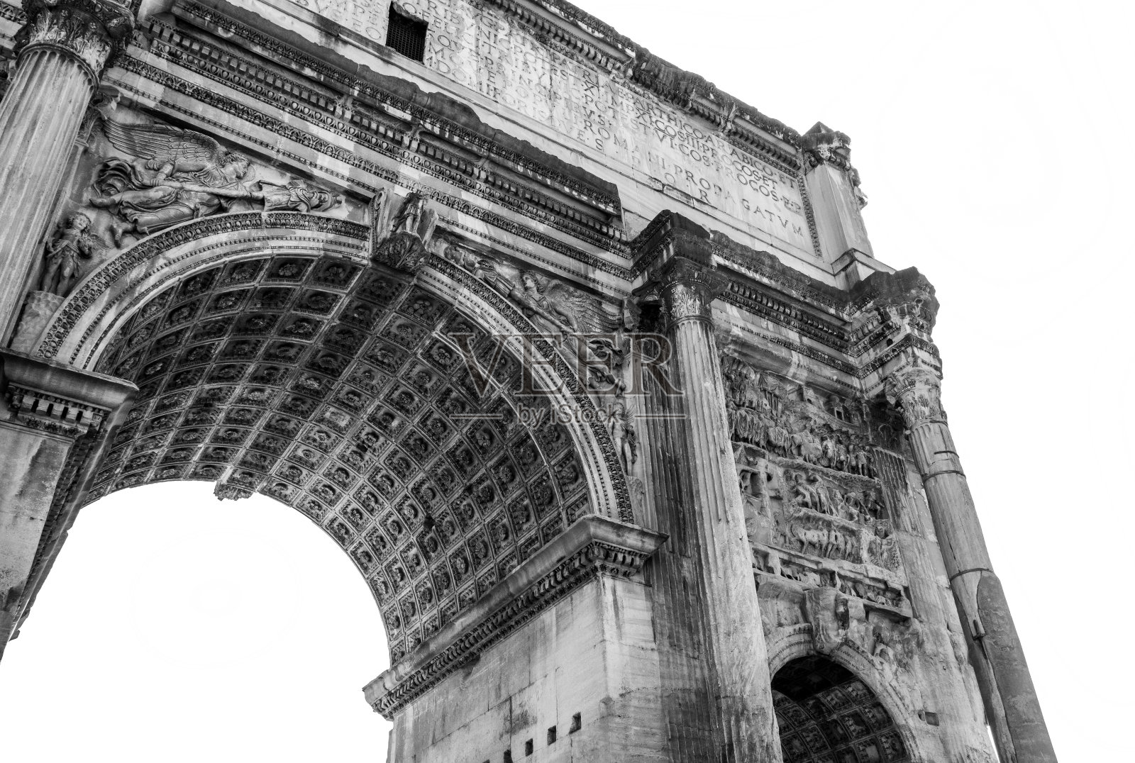 意大利罗马罗马广场黑白赛普提姆斯·西弗勒斯拱门照片摄影图片