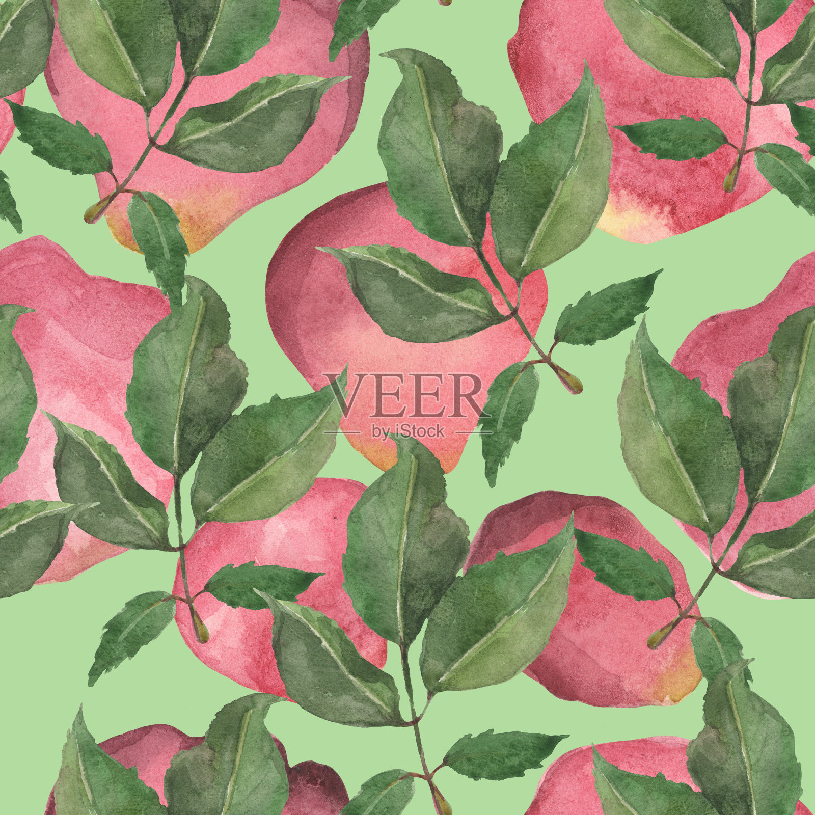 水彩无缝模式插画图片素材