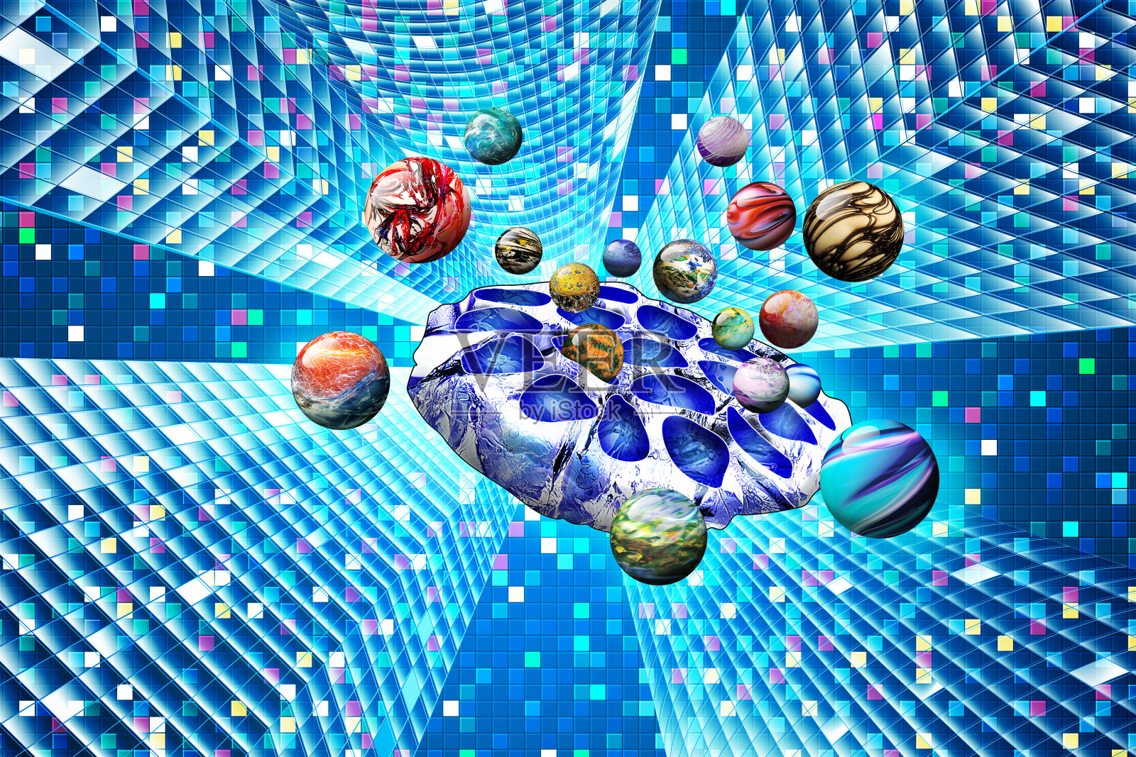 人工智能与纳米技术药物传递系统探索，基因与药物载体未来图景照片摄影图片