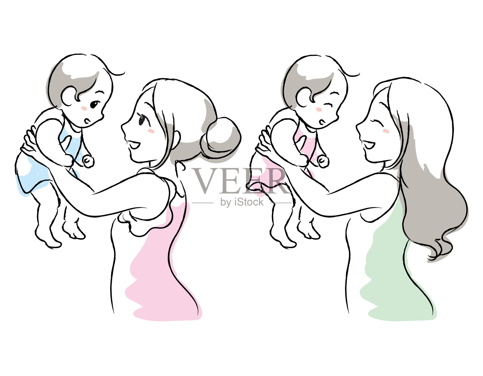 妈妈和她可爱的宝宝设计元素图片