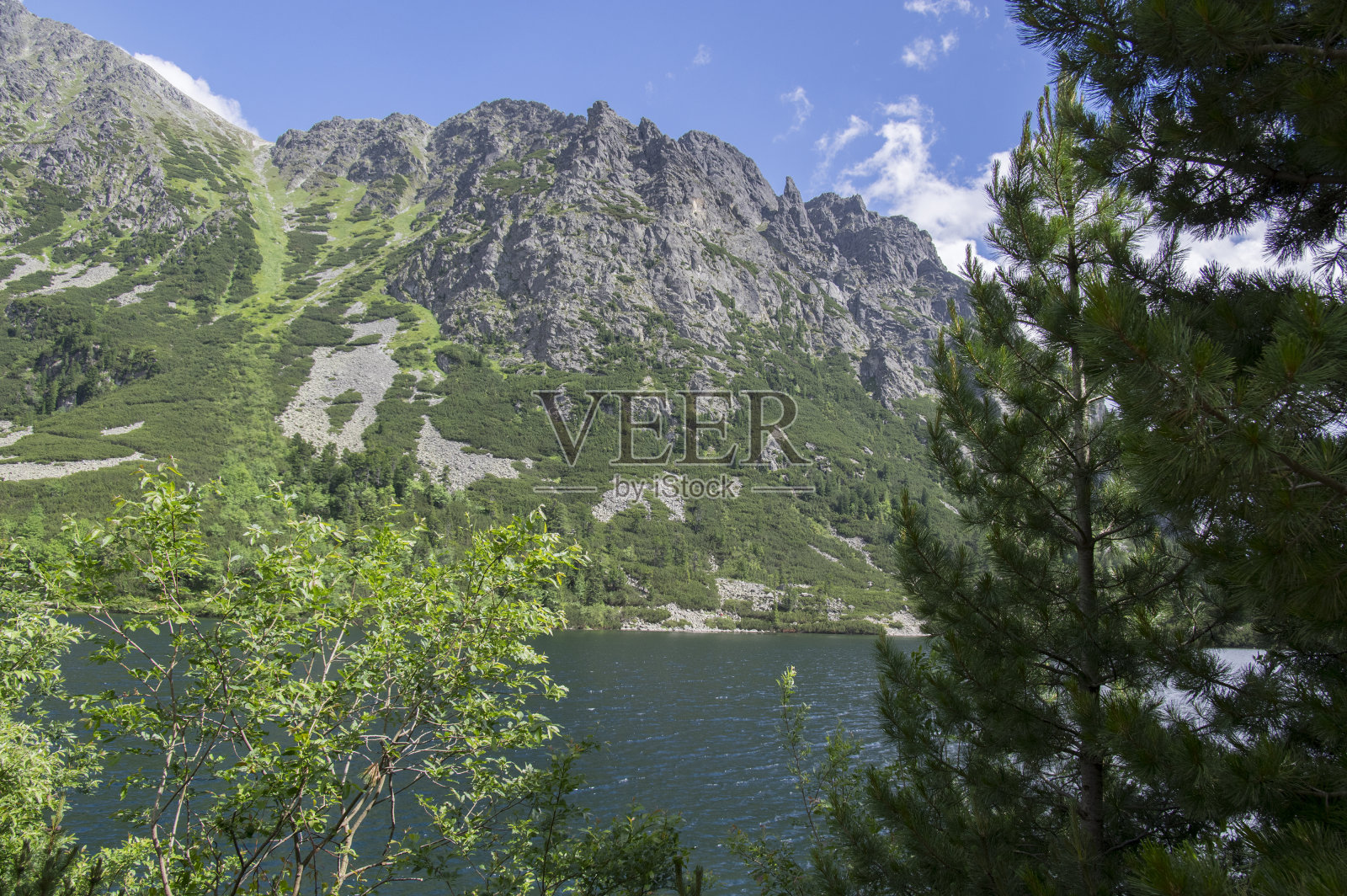 波普拉兹克普莱索冰碛湖，令人惊叹的自然，高太特拉山脉，斯洛伐克照片摄影图片