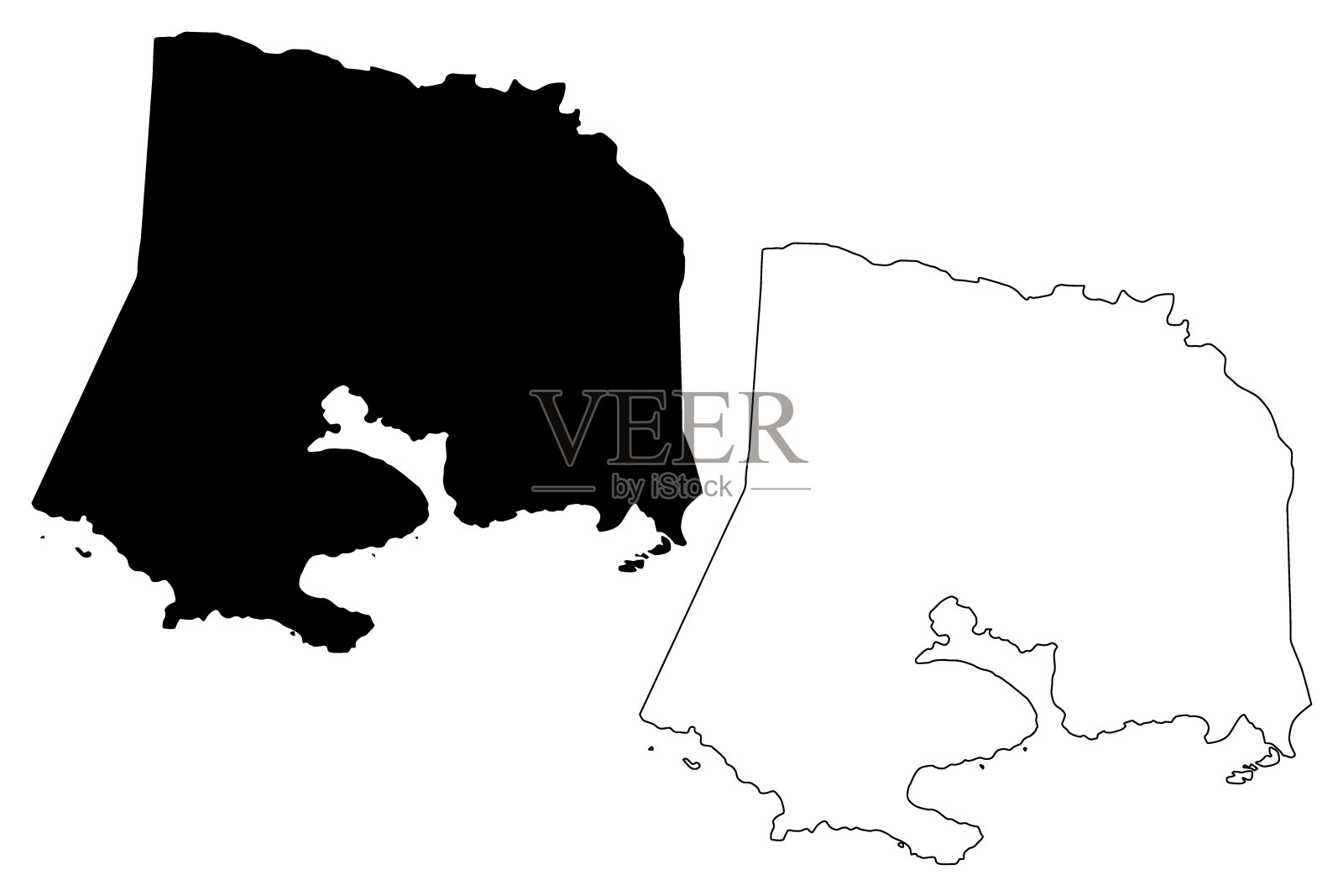 直辖市瓜尼卡岛(Guanica地图插画图片素材