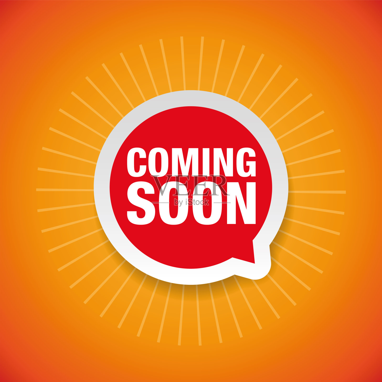即将到来的红色标签言论泡沫设计元素图片