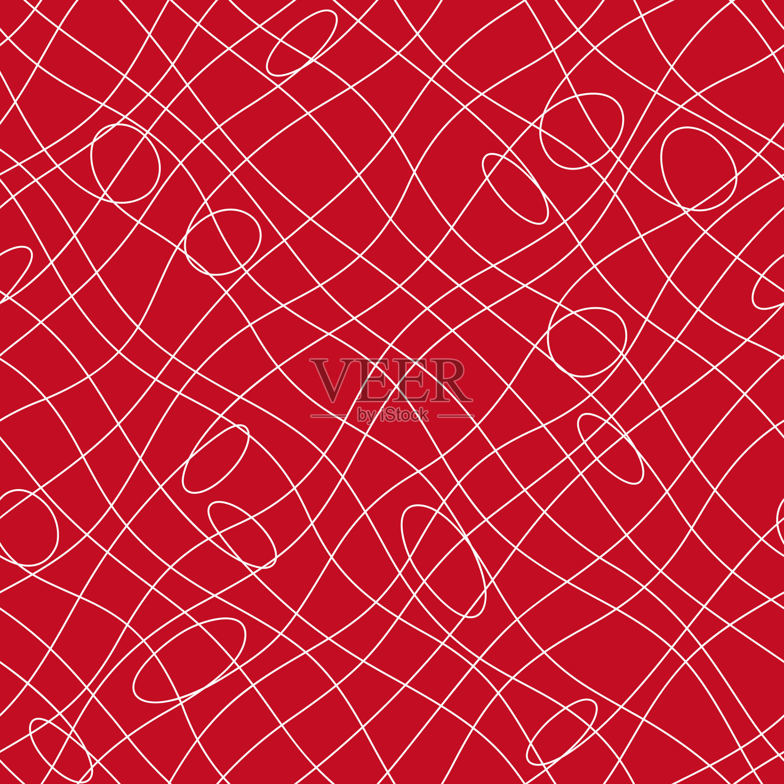 抽象曲线的无缝模式，插画图片素材