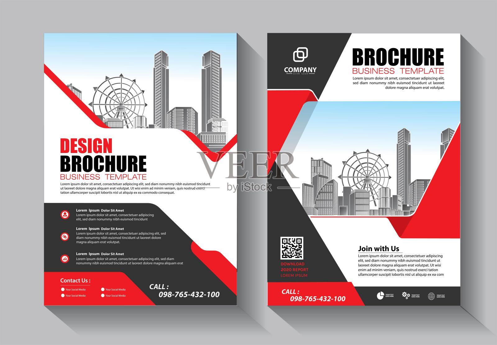 业务抽象向量模板。宣传册设计，涵盖现代布局，年度报告，海报，传单A4彩色三角形，几何形状的科技，科学，市场与灯光背景插画图片素材