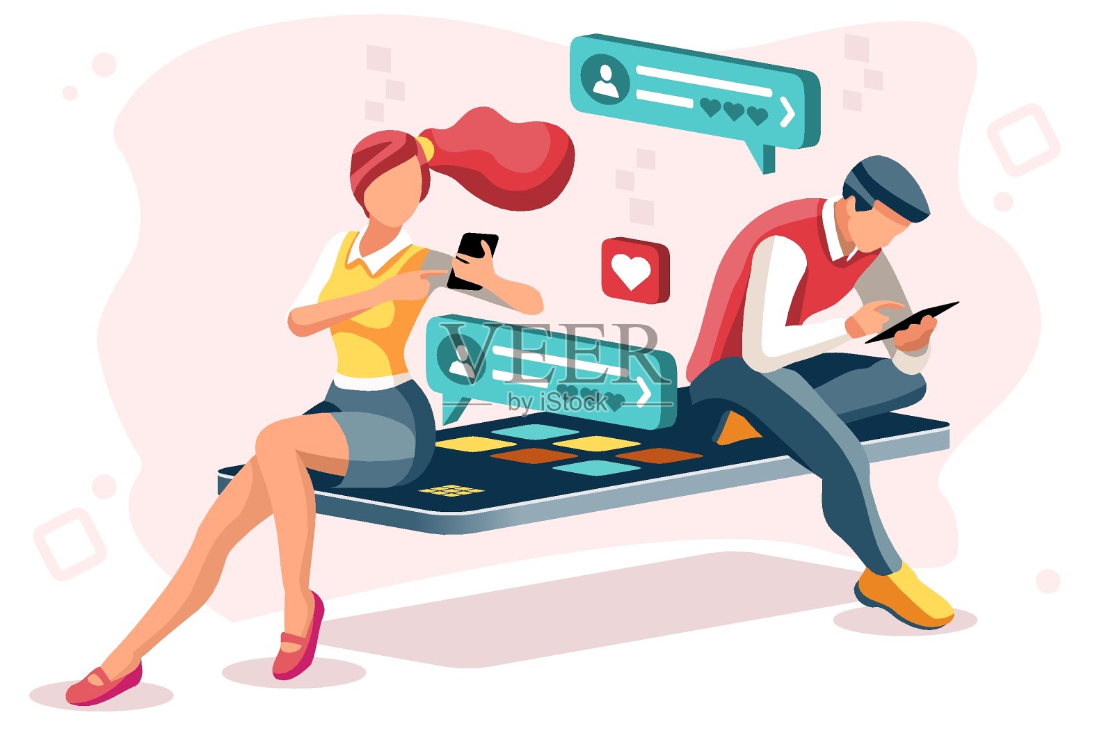 坠入爱河是抽象的概念插画图片素材