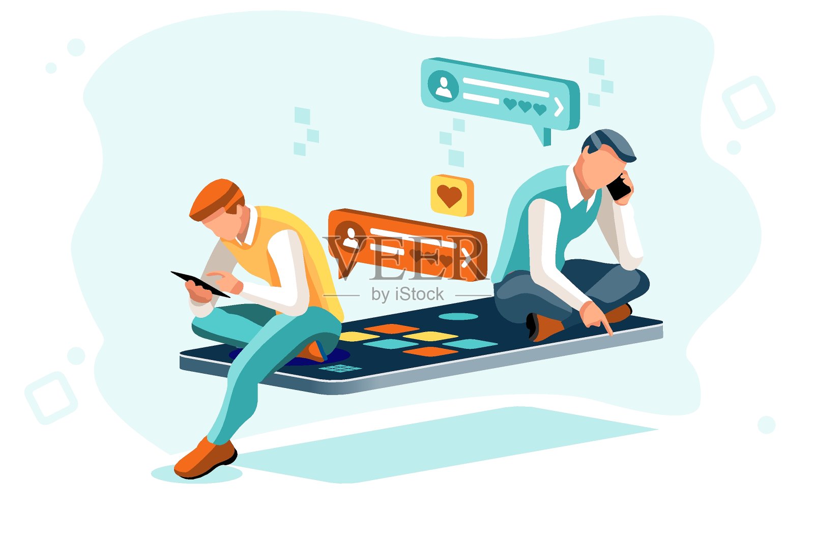 坠入爱河的男人插画图片素材