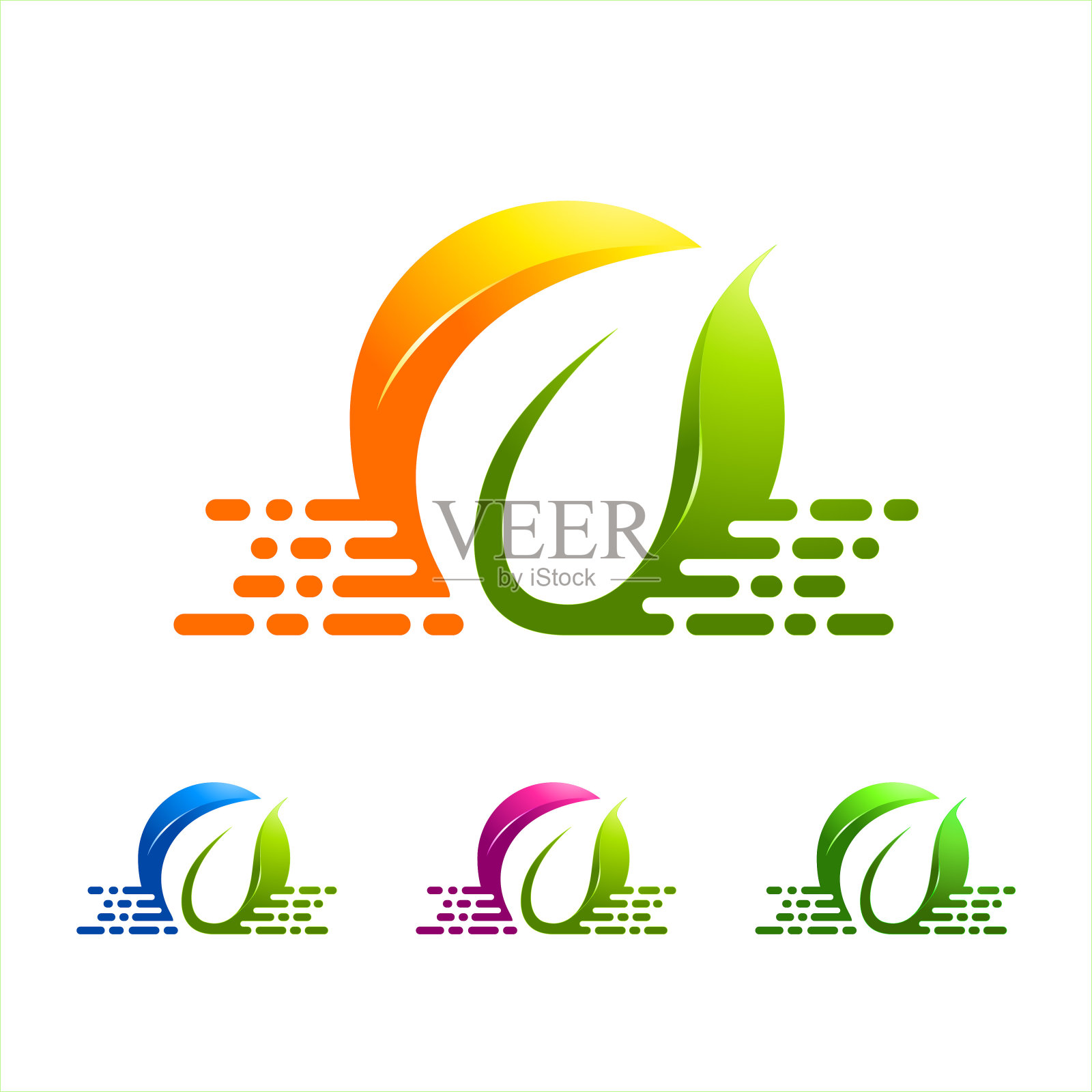 彩色的叶子和水矢量插画图片素材