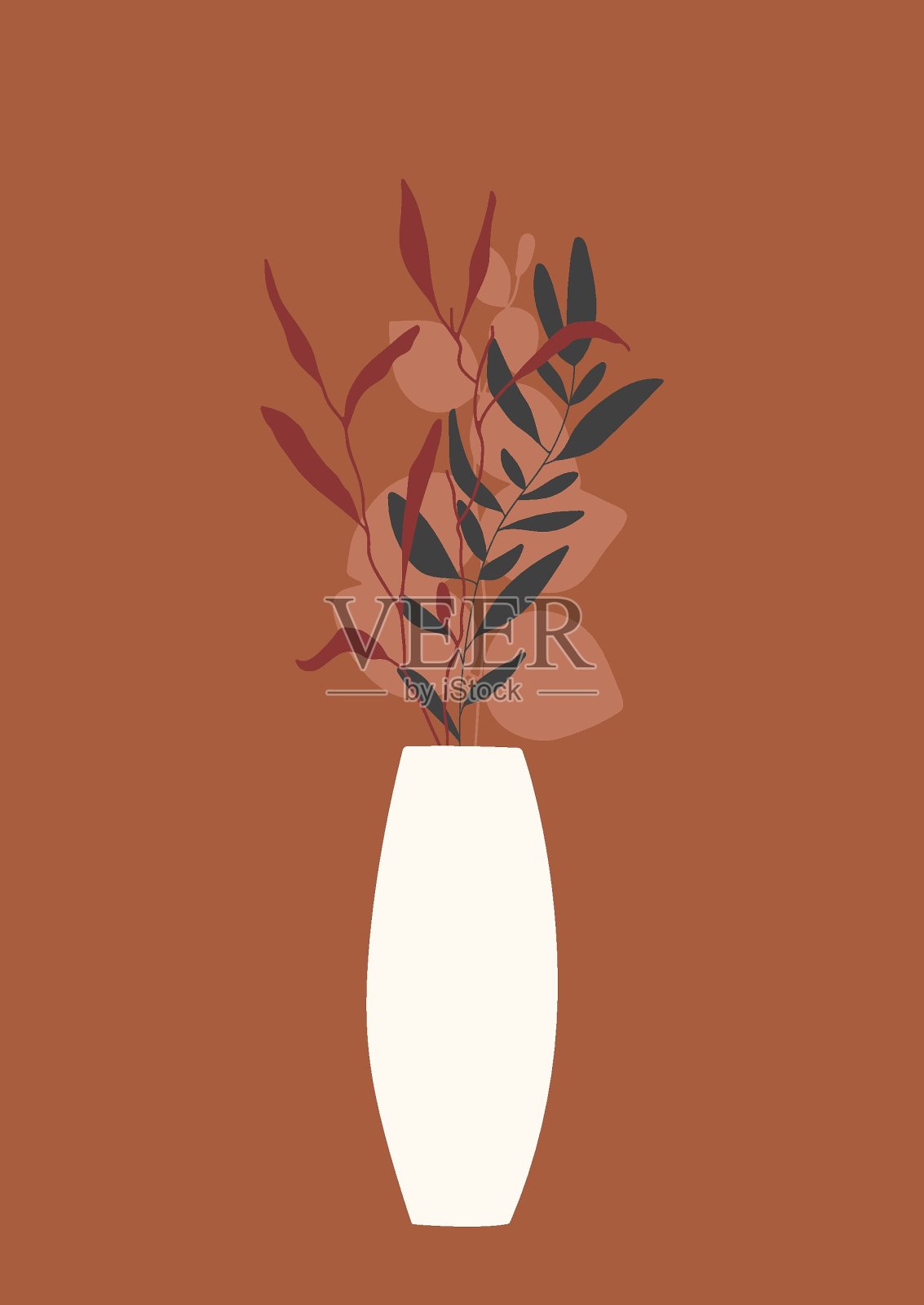 花瓶花束插画图片素材