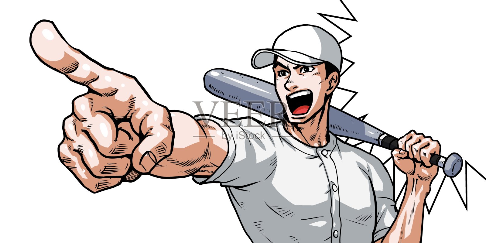 穿着棒球服的棒球男孩插画图片素材