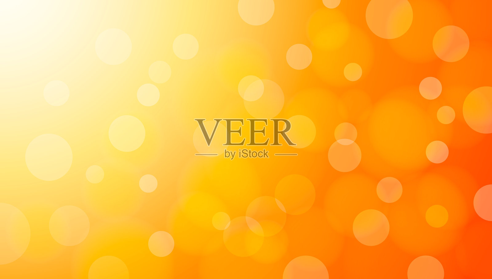 橙色光抽象模糊的散景背景。柔和的色彩、装饰、纹理墙纸。矢量插图形象。色彩缤纷的太阳天空生态自然雪闪闪发光的背景。插画图片素材
