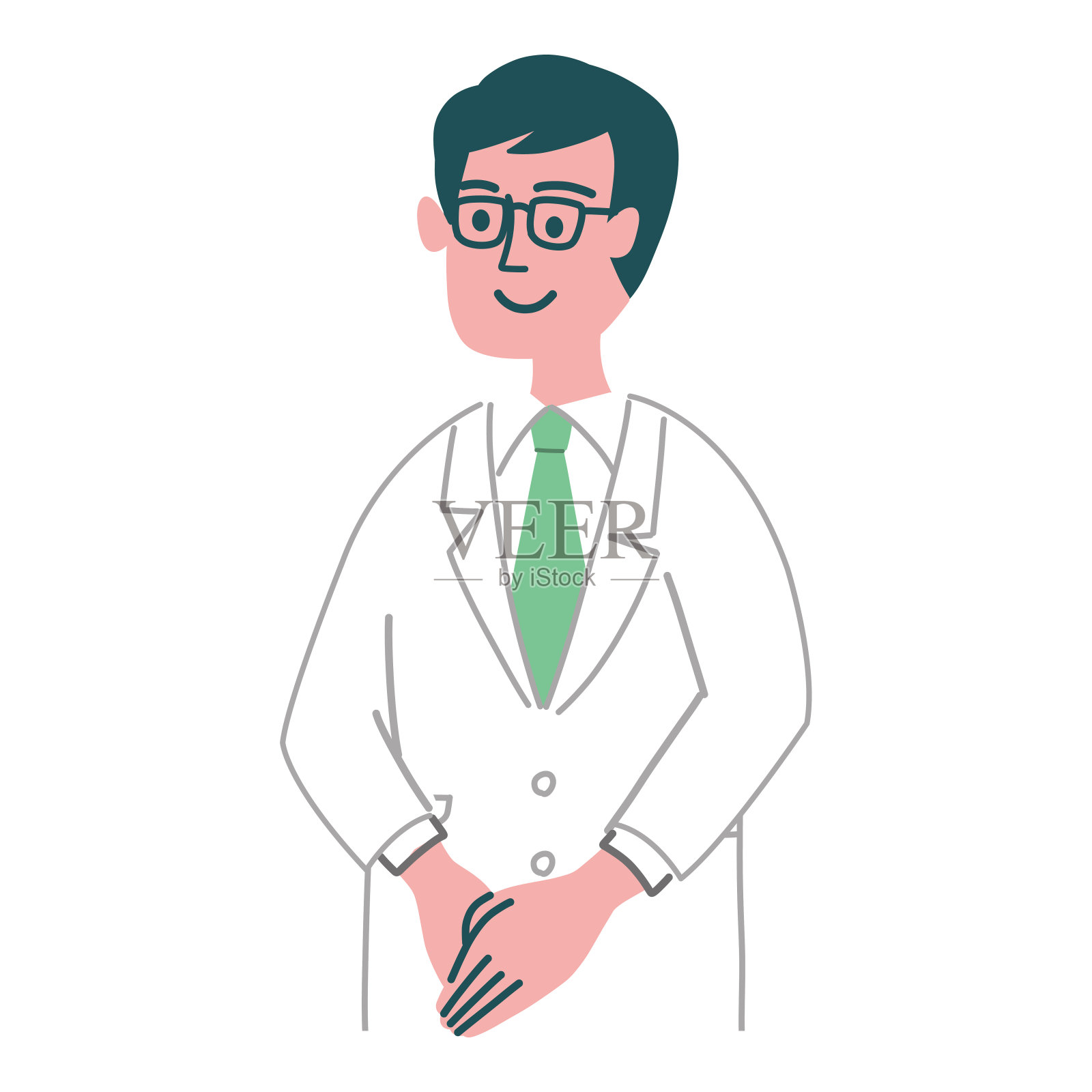 医生男人白大褂手势设计元素图片