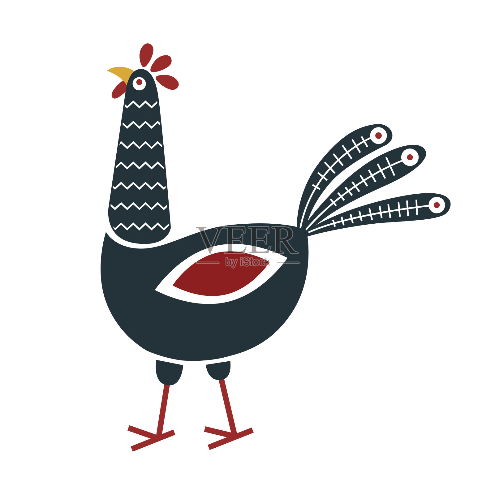 插图的公鸡插画图片素材