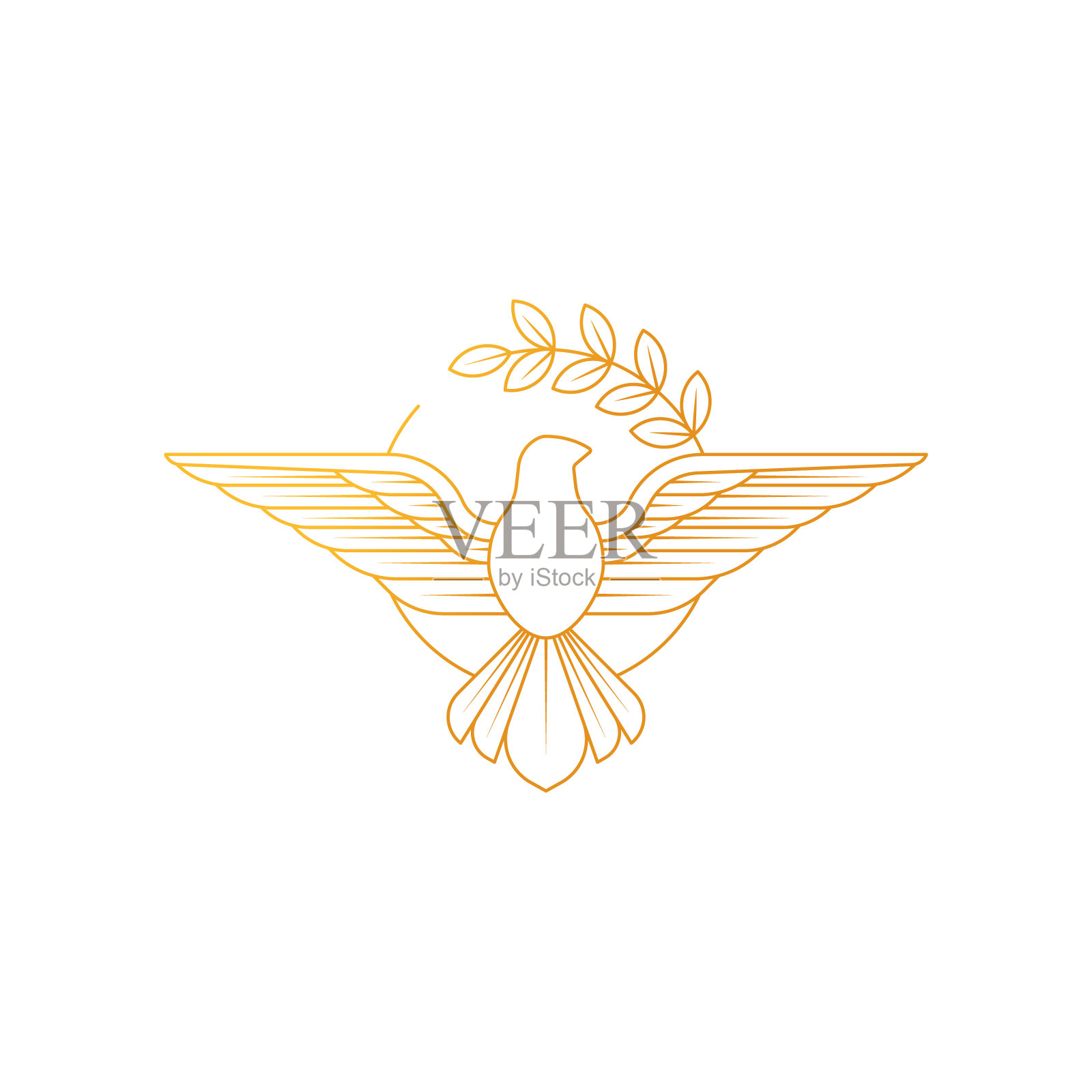 和平的鸽子。鸽子举着橄榄枝，象征地球上的和平。插画图片素材