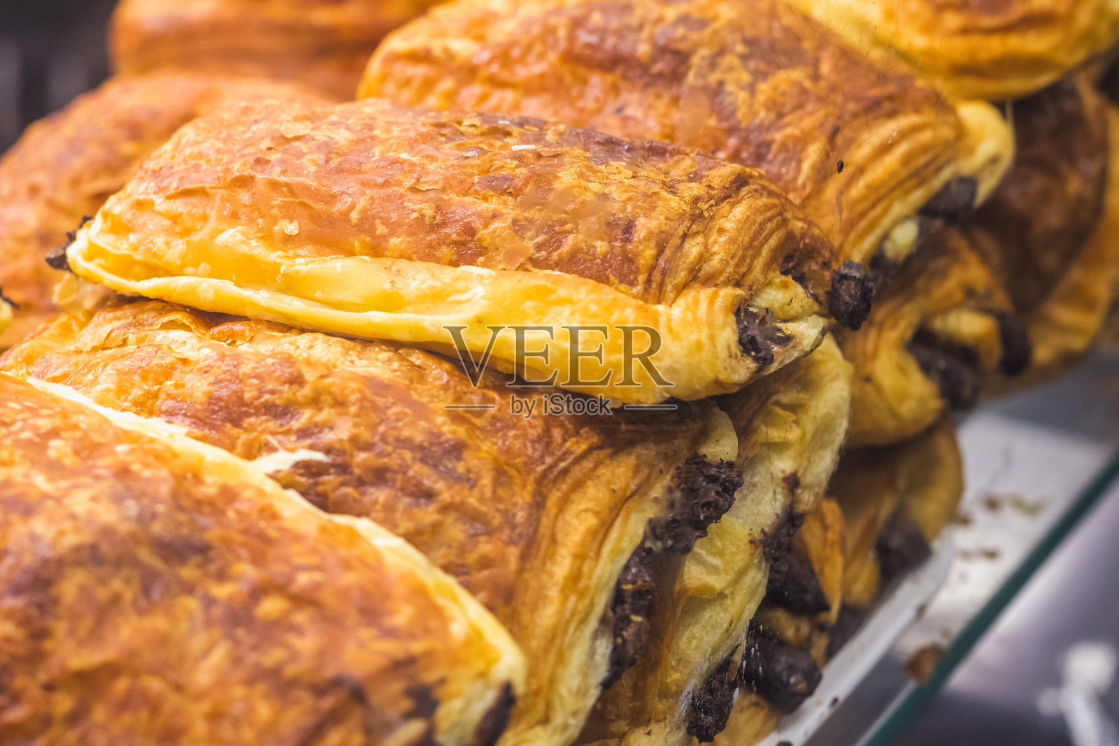 伦敦布里克巷面包店的巧克力面包，又名巧克力照片摄影图片