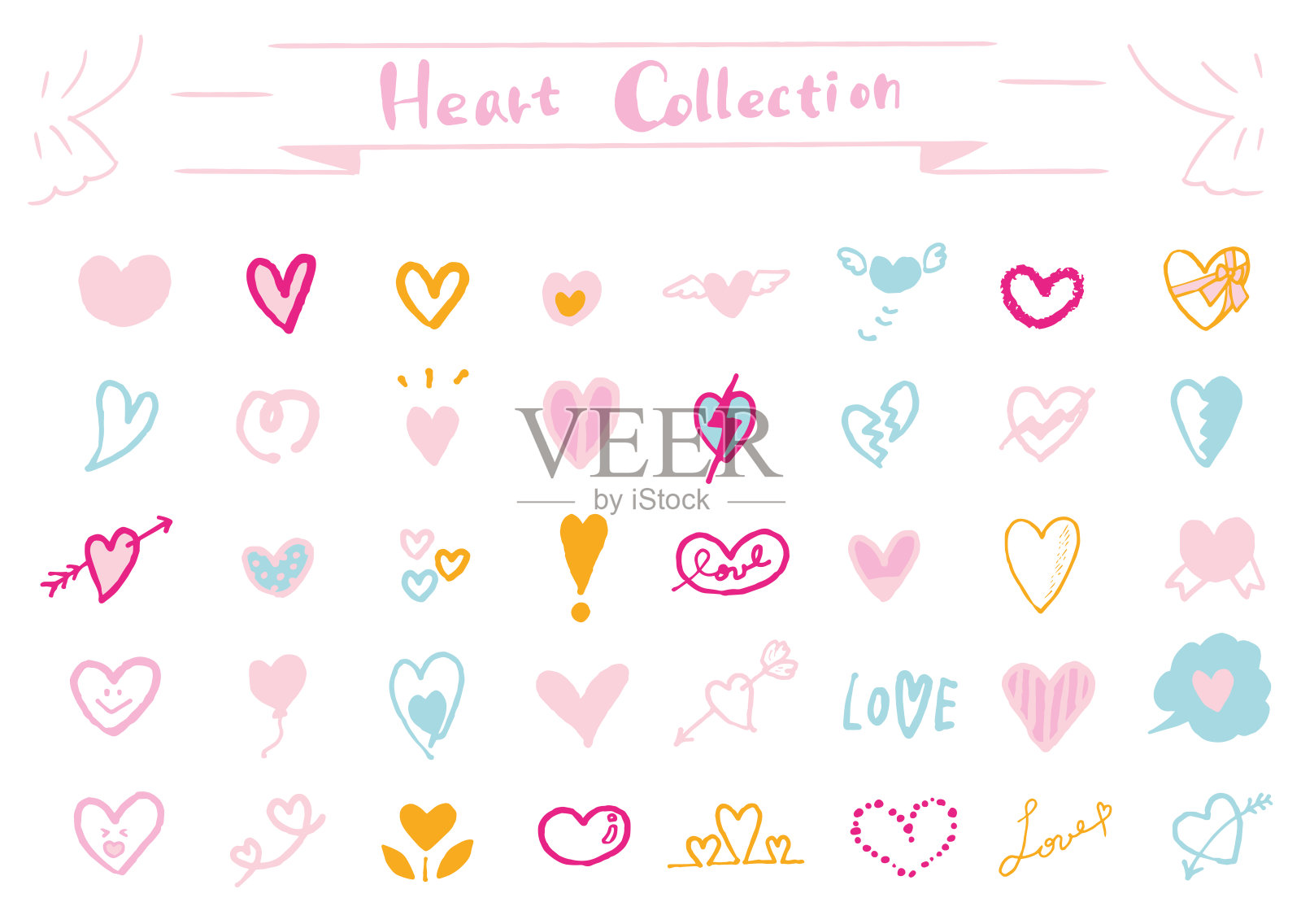 各种心的说明插画图片素材