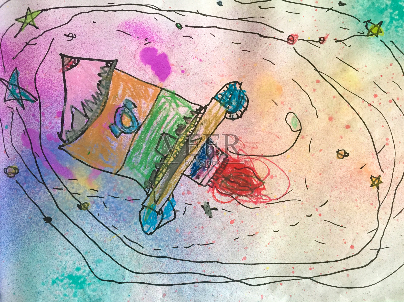 孩子们的画插画图片素材