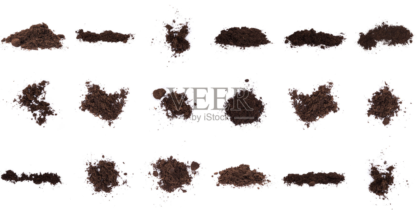 孤立在白色背景上的一小块土壤或泥浆照片摄影图片