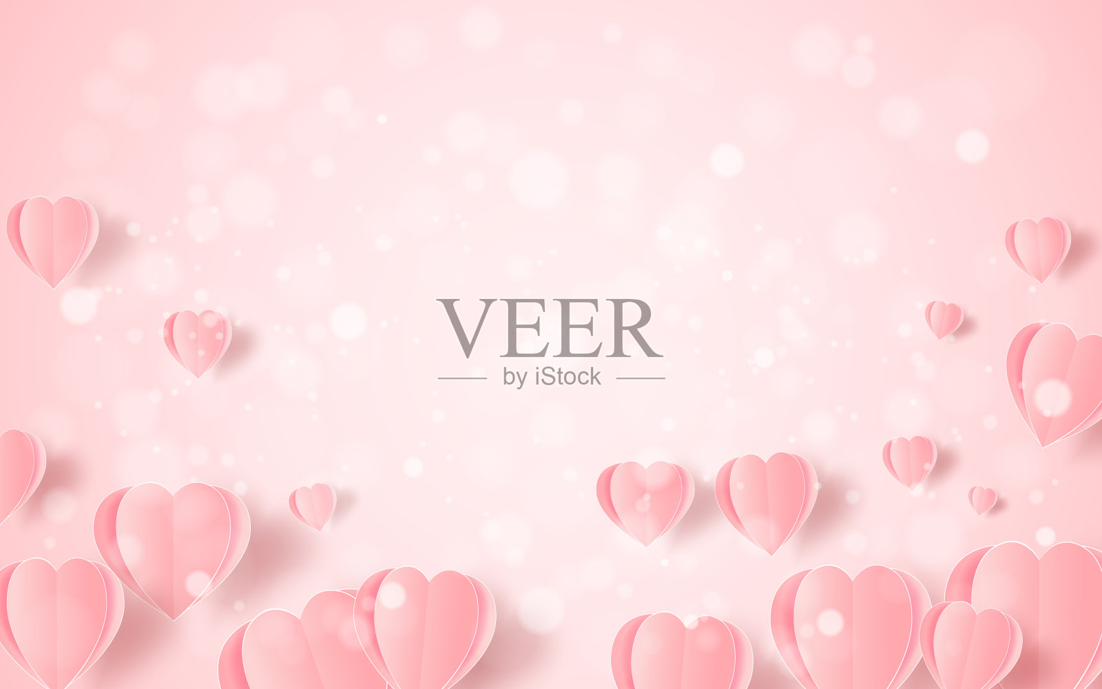 卡片情人节气球心爱邀请向量抽象背景插画图片素材