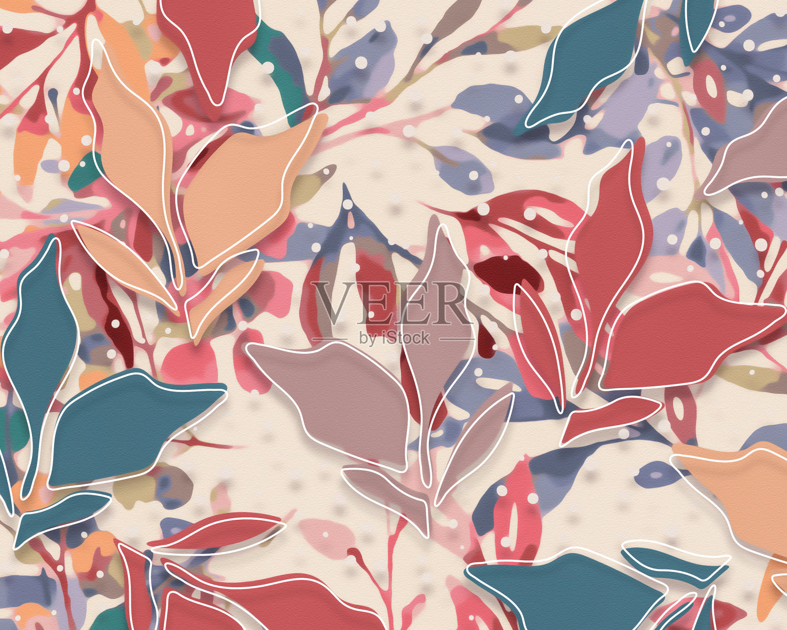 抽象的花朵插画图片素材