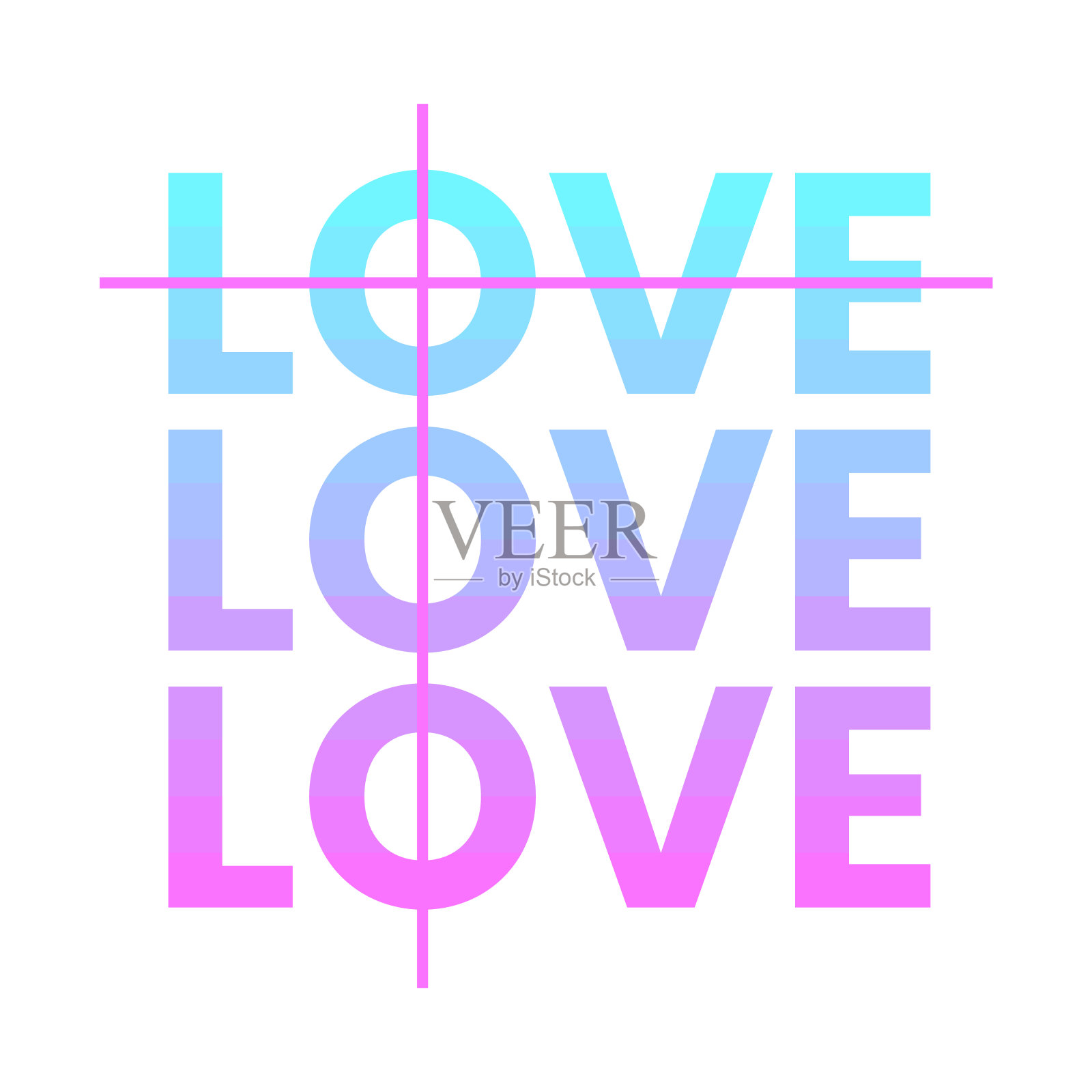 女孩t恤上有爱爱爱的图案文字。插画图片素材