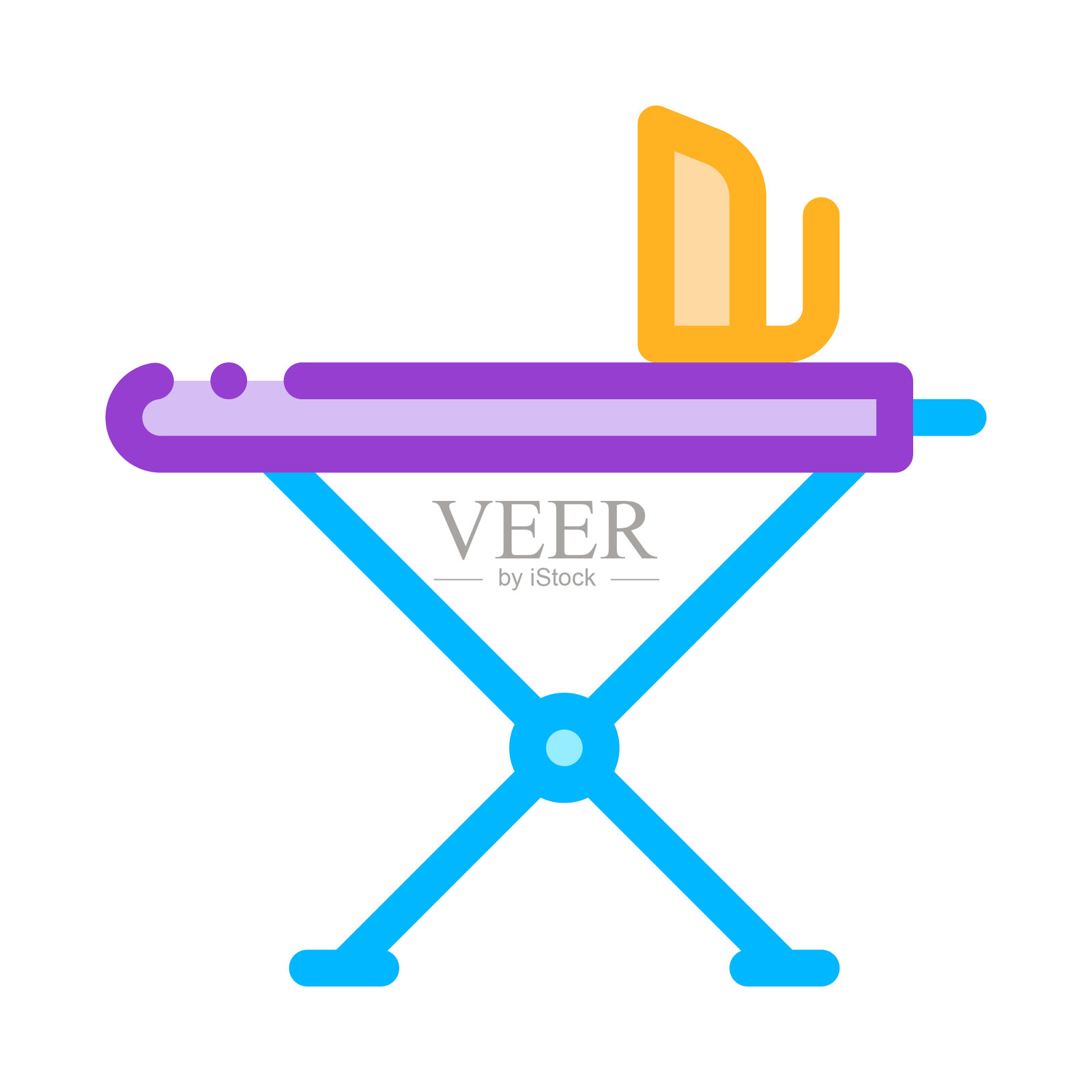 洗衣服务熨烫设备矢量线图标插画图片素材