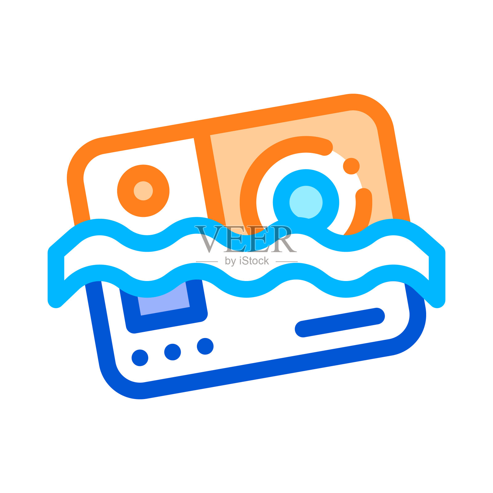 防水材料相机矢量细线图标插画图片素材