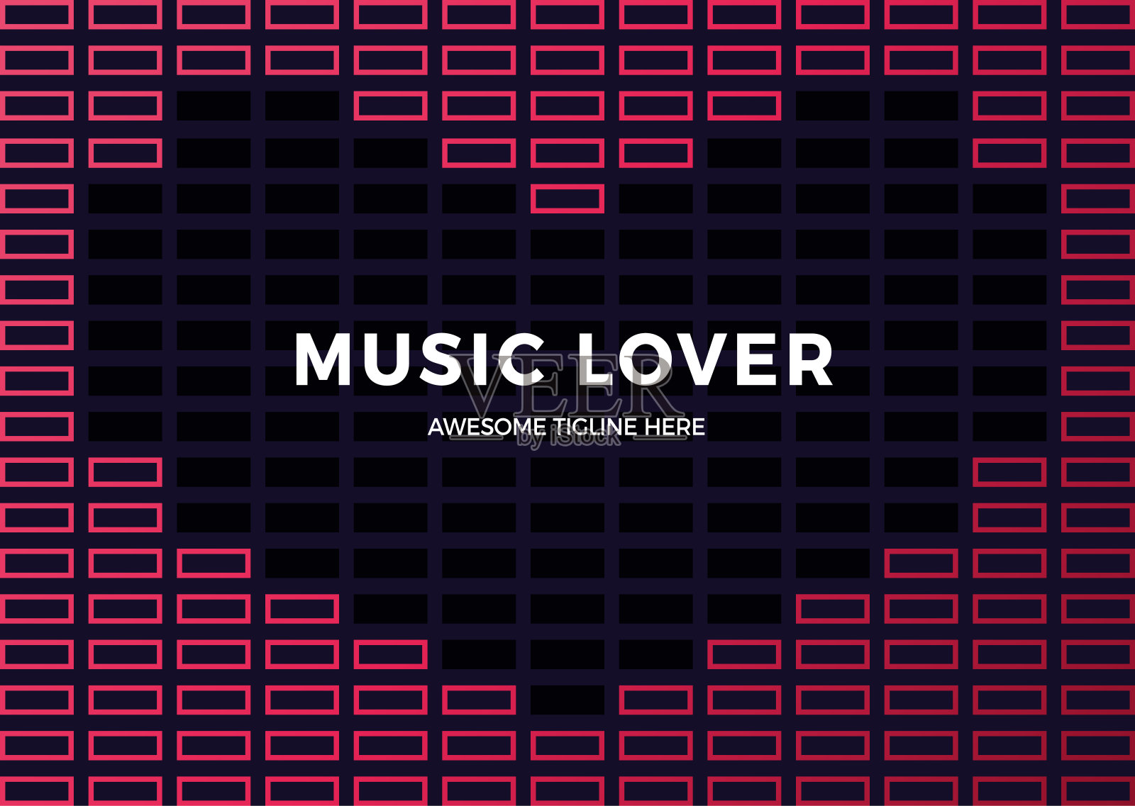 声波心形框架。音乐均衡器矢量股票插图。抽象矢量插图的声音爱好者插画图片素材