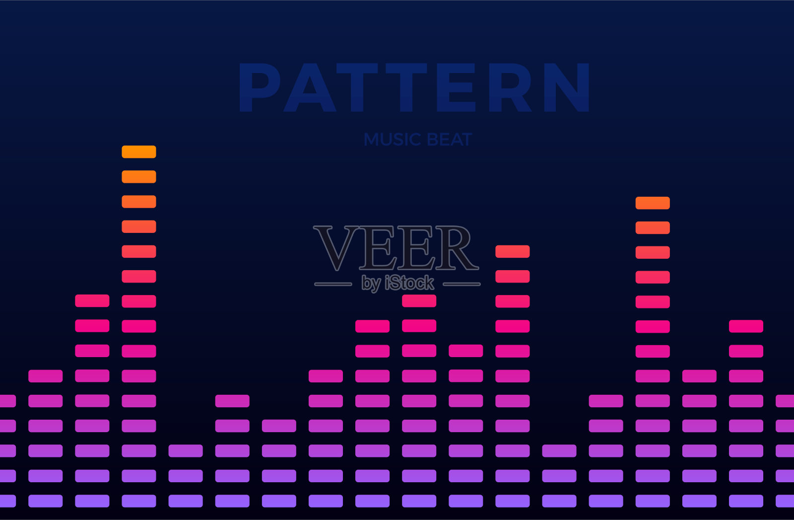 矢量数字音乐均衡器音频波形水平无缝模式设计模板音频信号可视化信号。插图。多声道的编辑系统插画图片素材