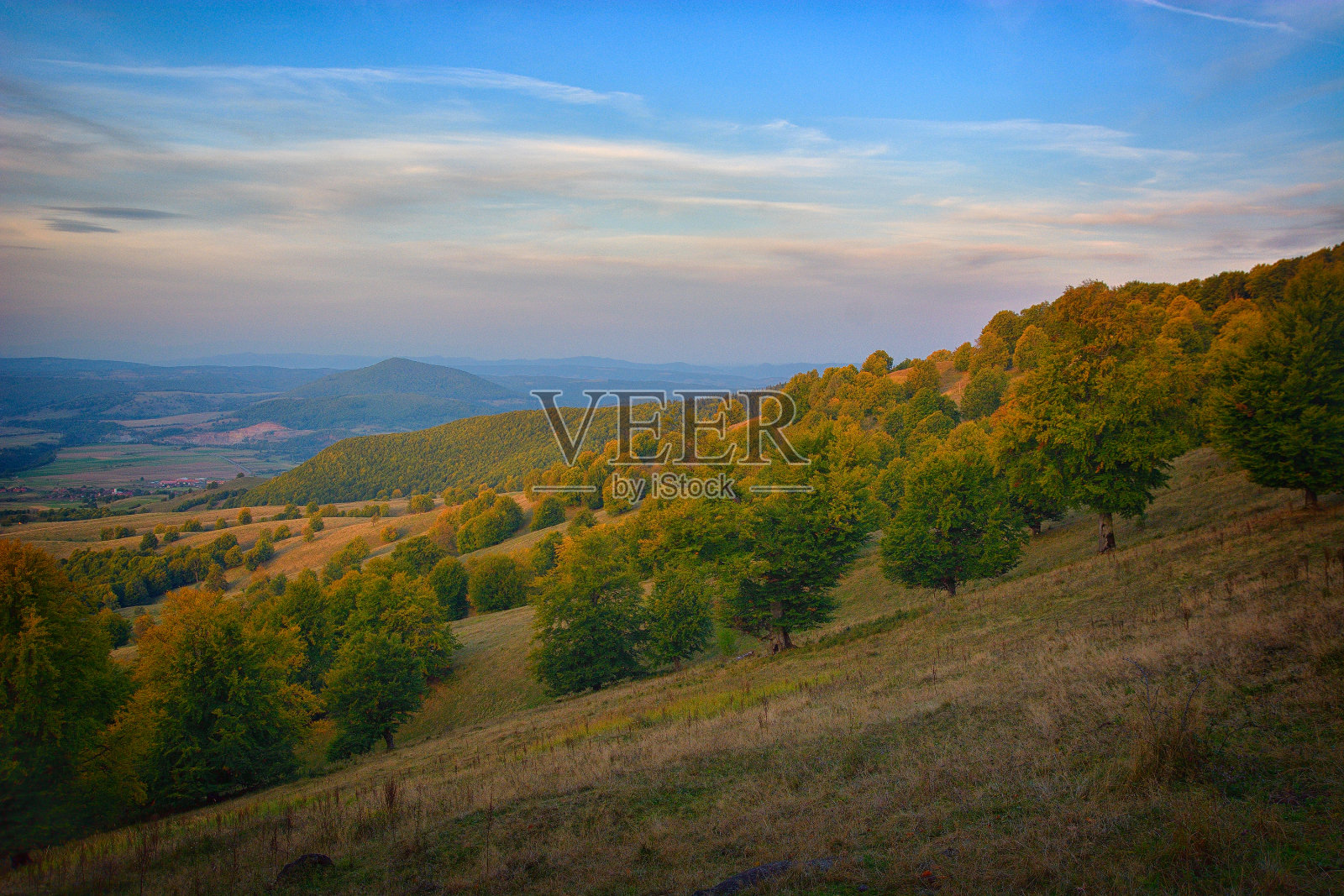 秋景在山中有树照片摄影图片
