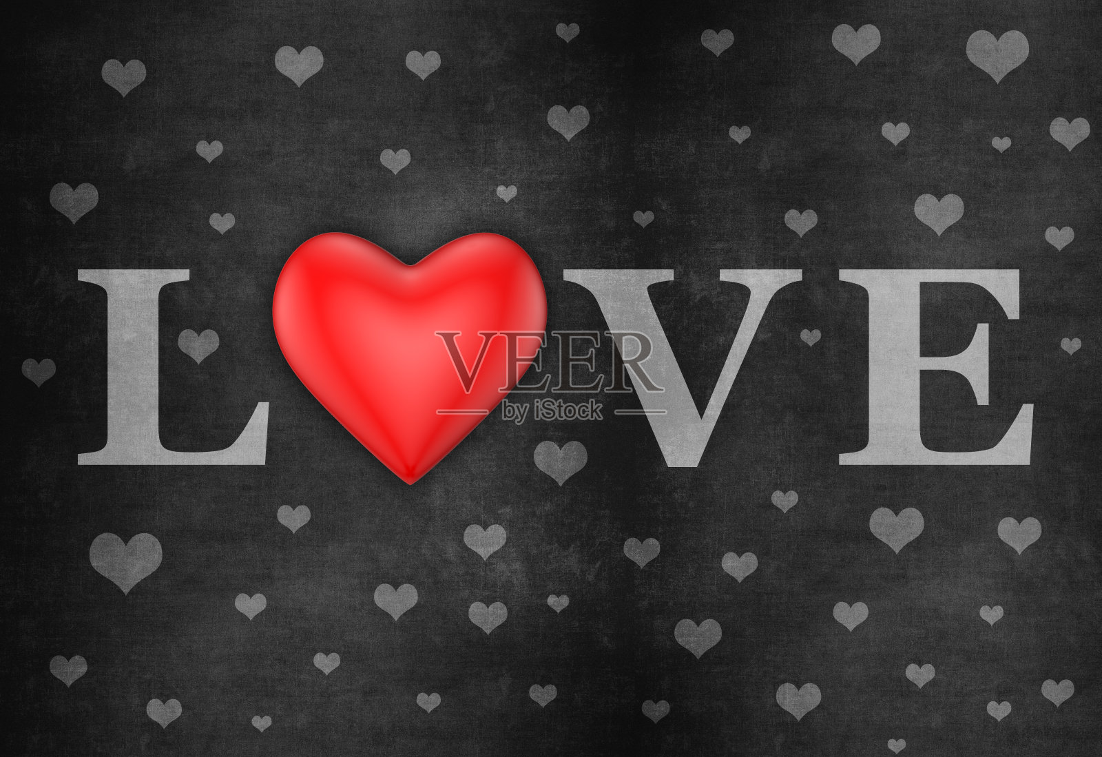 黑板上的粉笔字爱情心形符号照片摄影图片