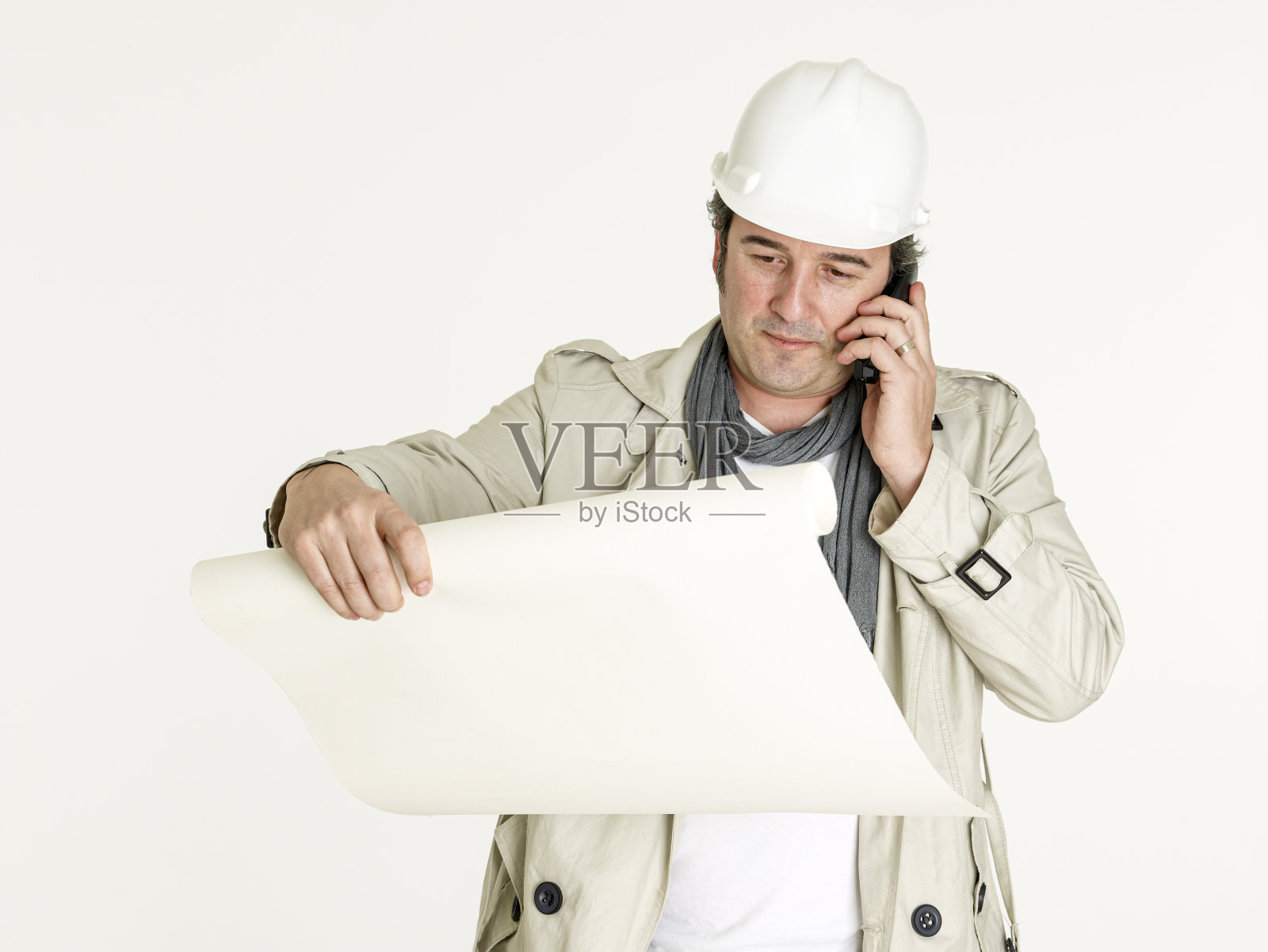 建筑师在打电话照片摄影图片