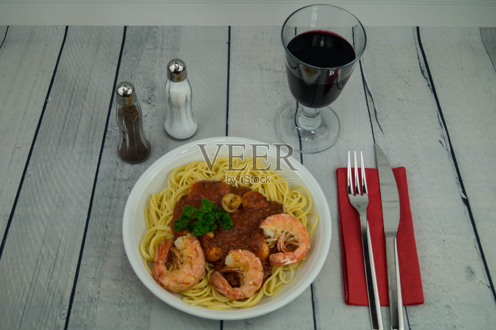 番茄酱意式鲜虾照片摄影图片