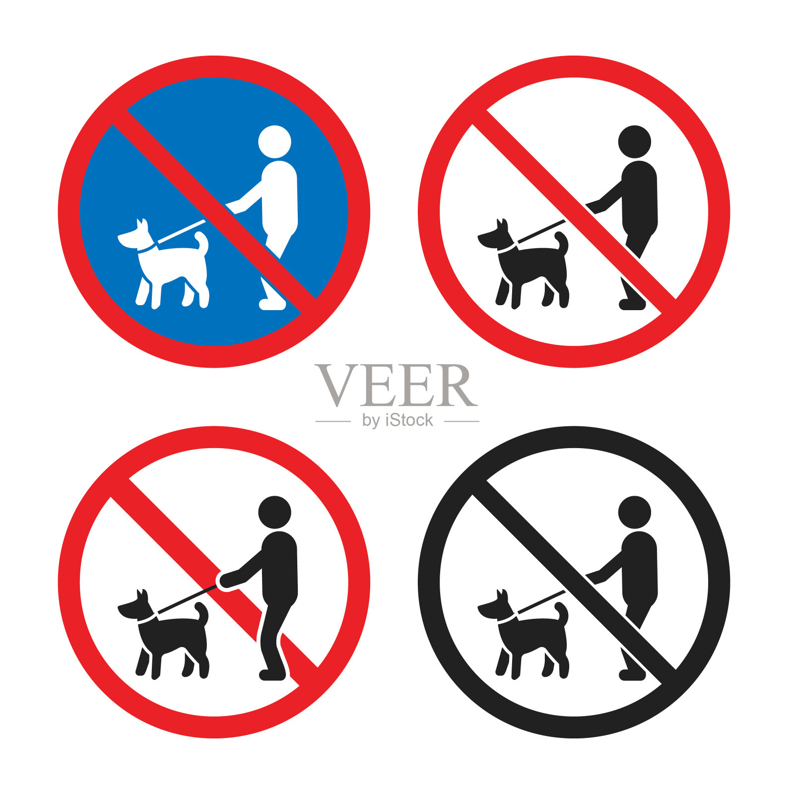 禁止入狗标志设置，禁止入狗图标插画图片素材