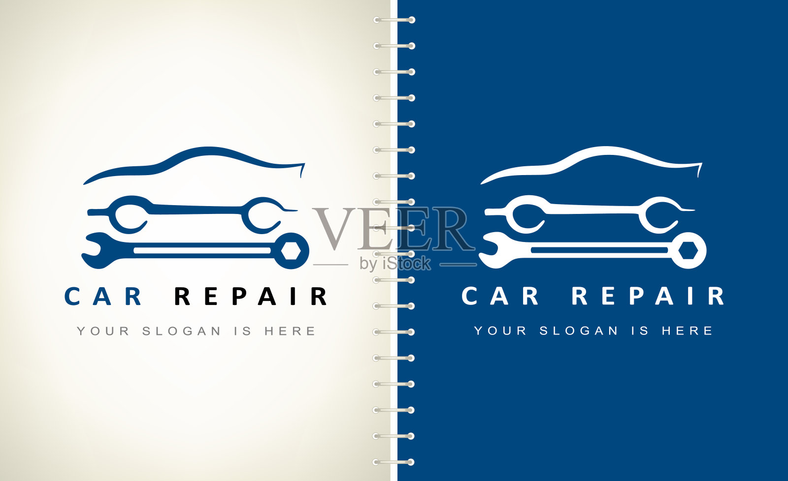 汽车修理向量。设计说明。插画图片素材