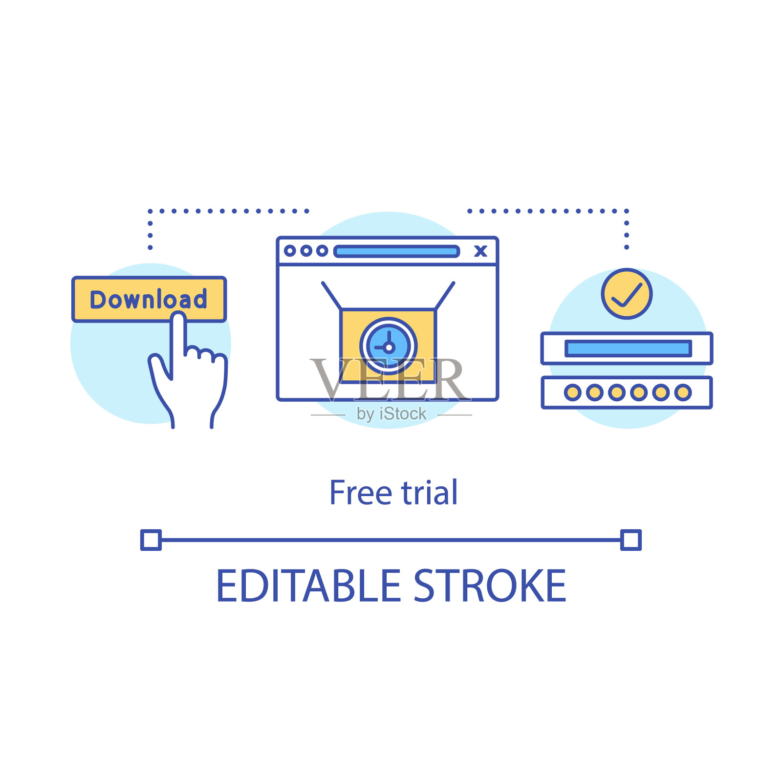 免费试用概念图标插画图片素材