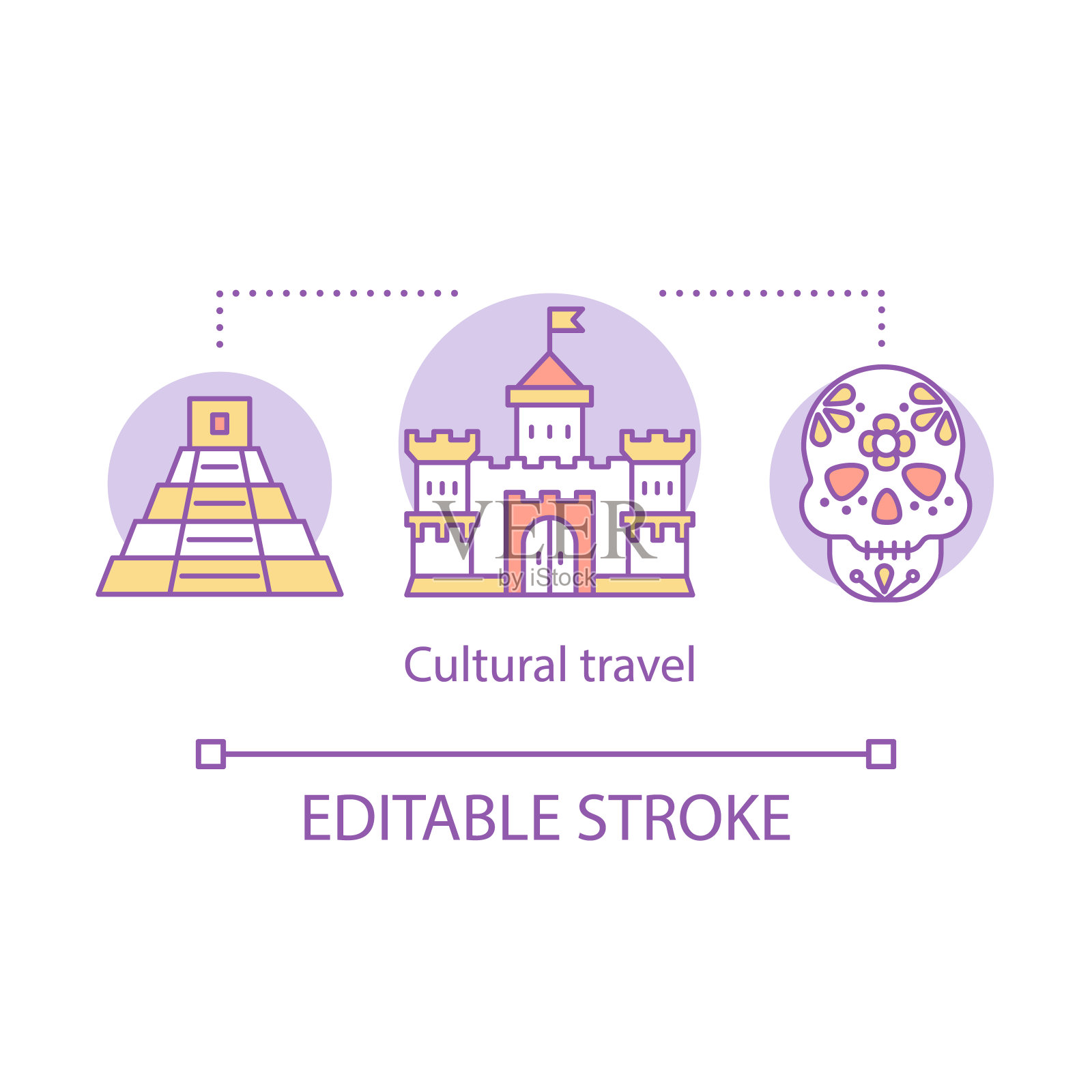 文化旅游概念图标插画图片素材