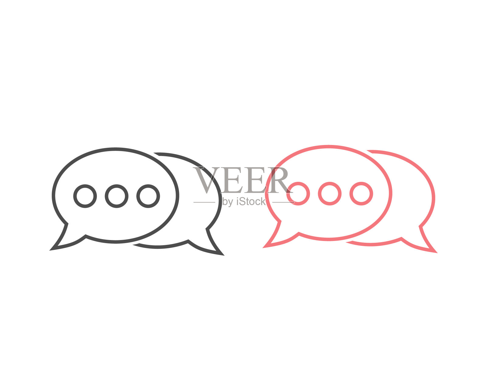 语音气泡线图标设置。矢量图插画图片素材