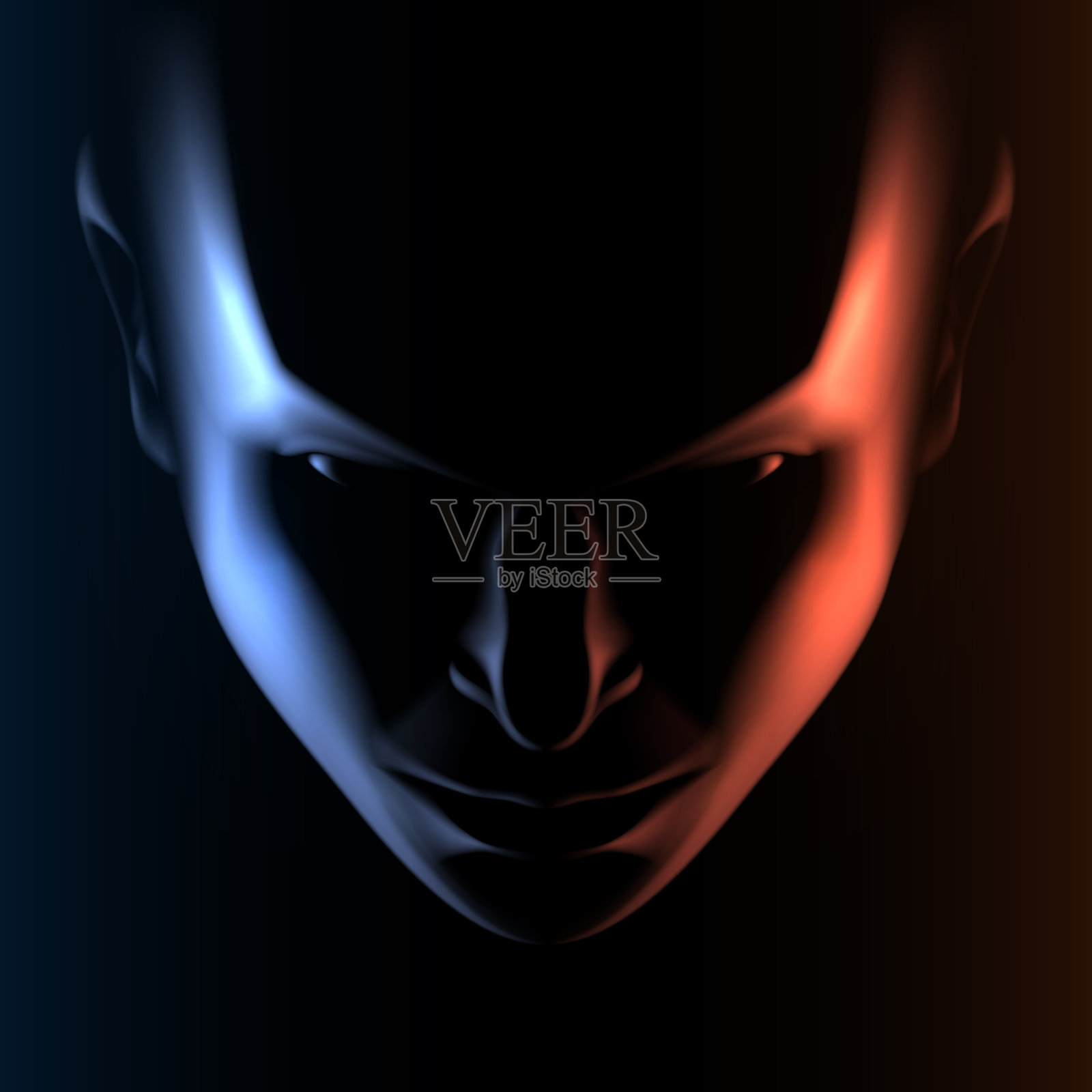 有两盏灯的人形脸插画图片素材